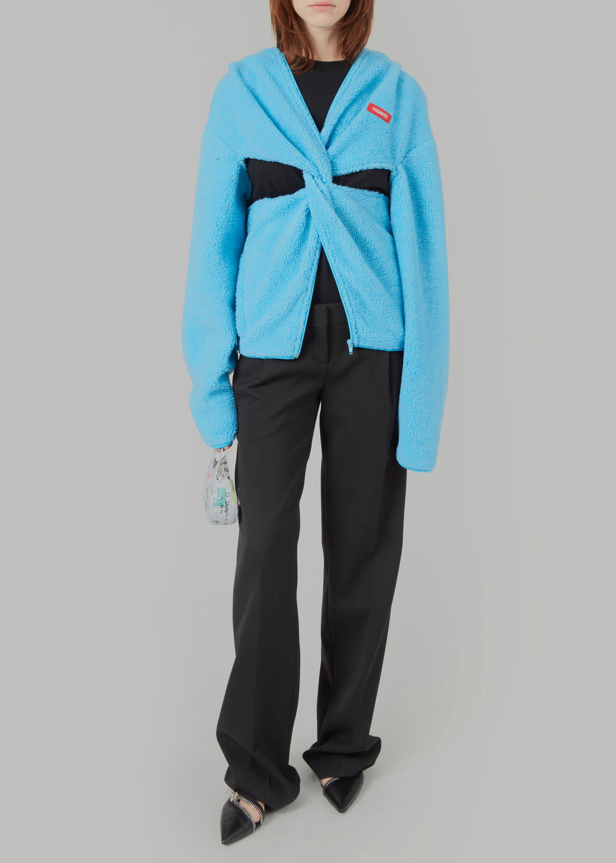 Coperni Twisted Cut-Out Hoodie - Turquoise - 1