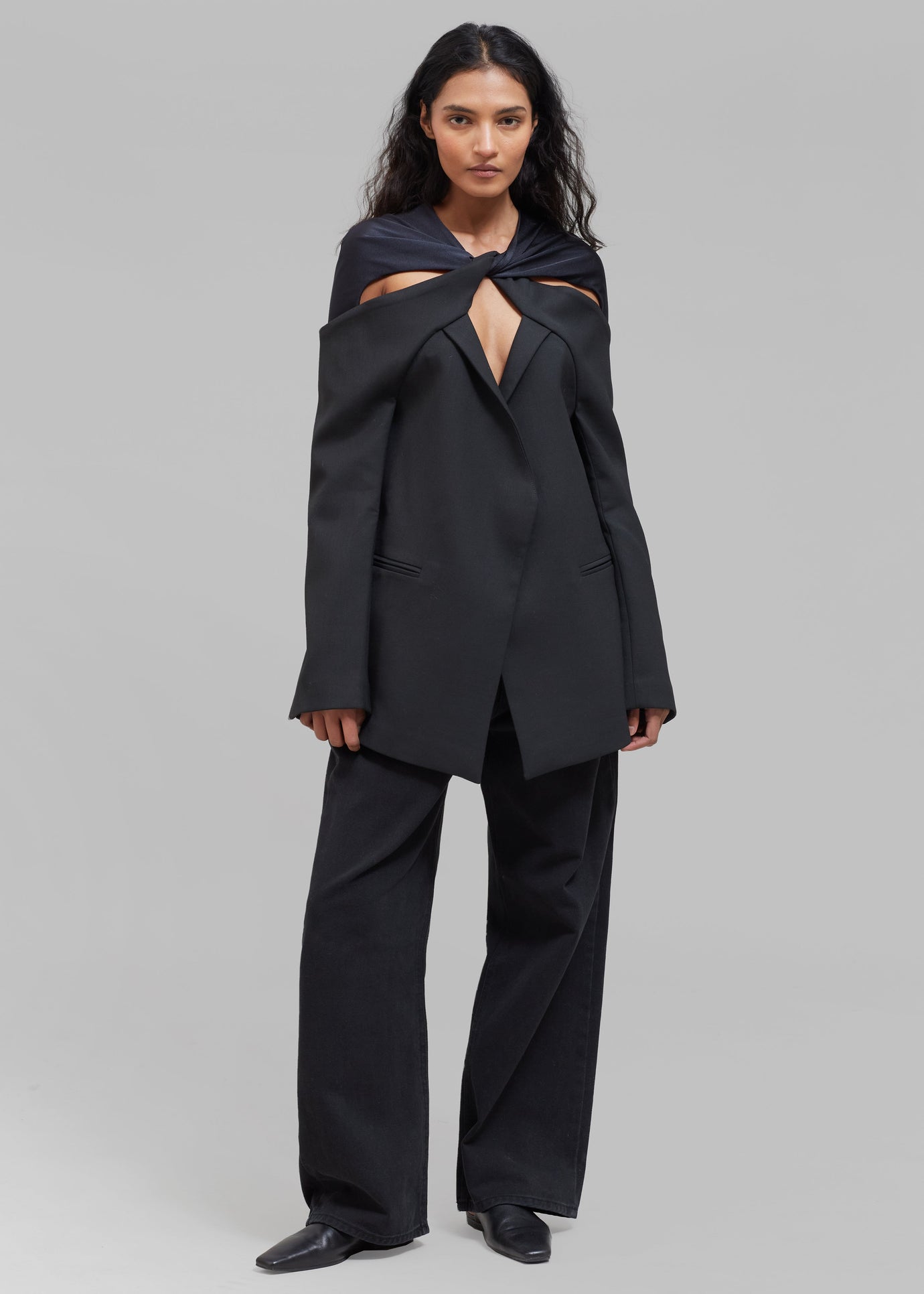 Coperni Twisted Cut-out Jacket - Black