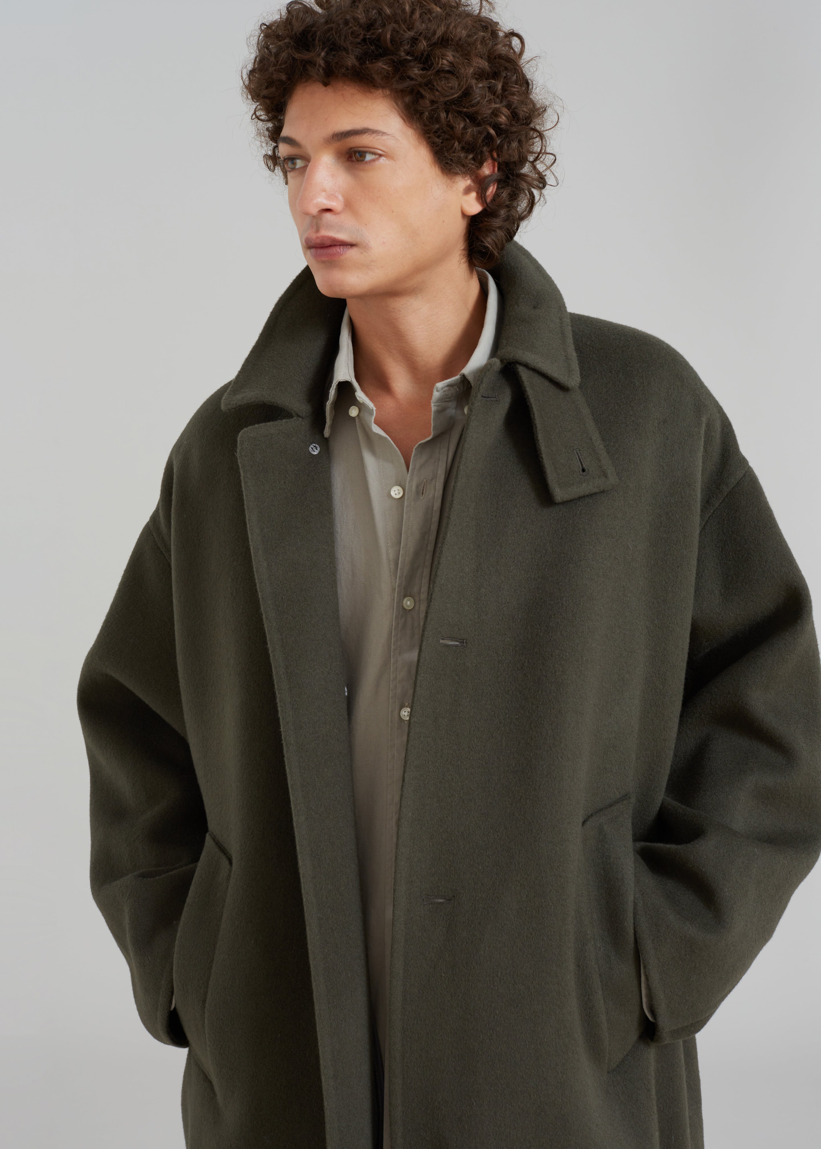 Croft Oversized Coat - Olive - 2