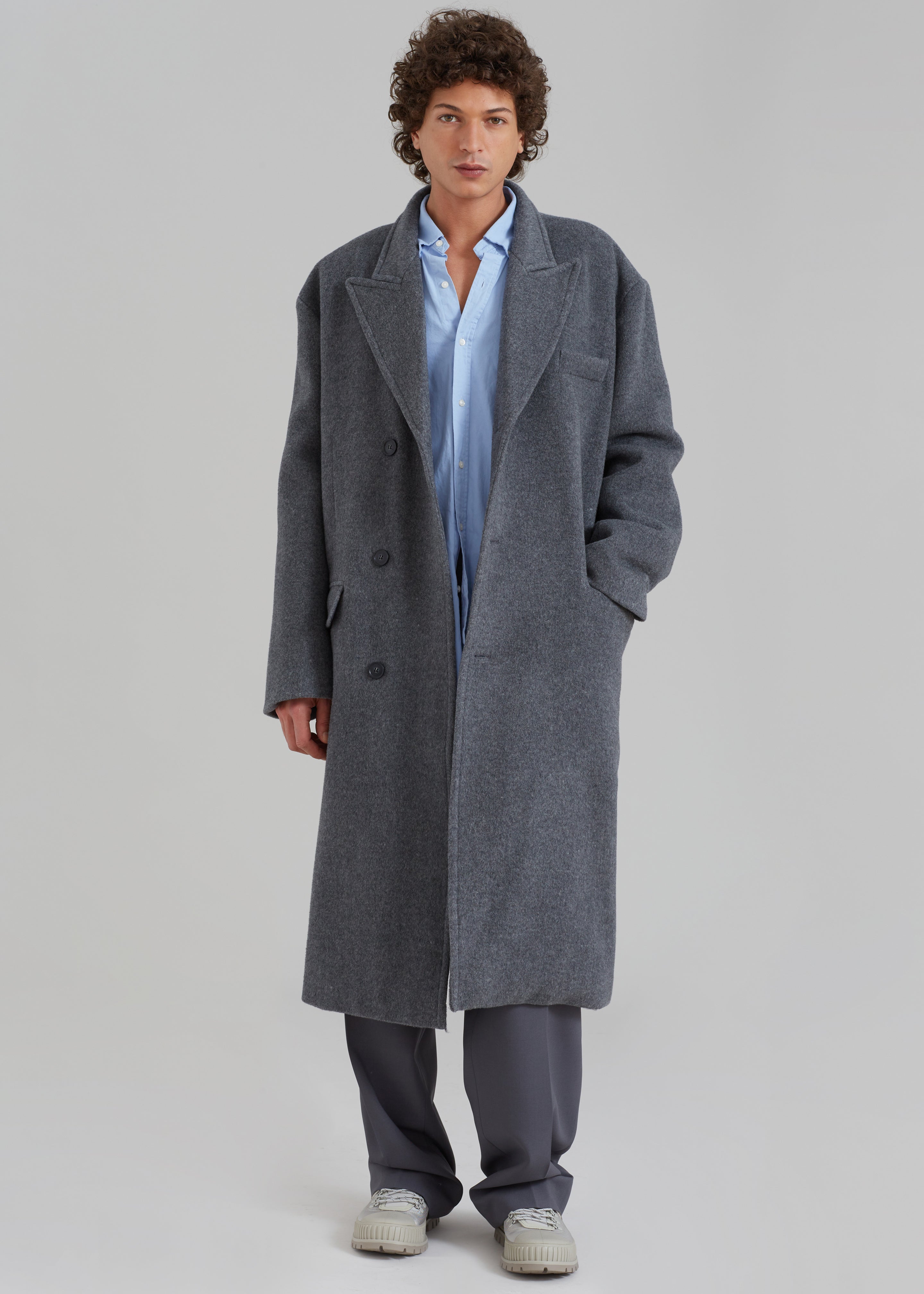 Curtis Oversized Coat - Charcoal - 3
