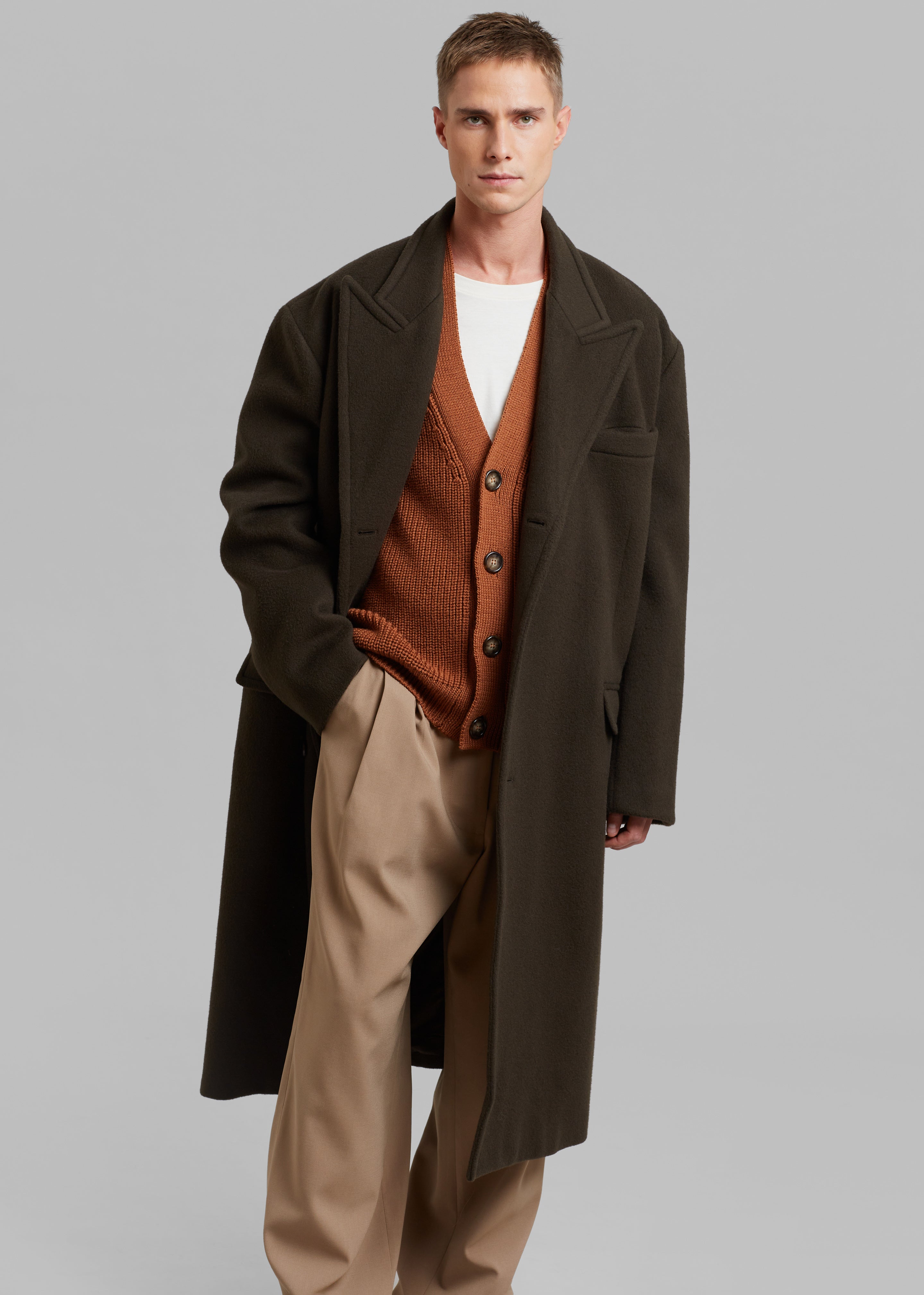 Curtis Oversized Coat - Dark Brown