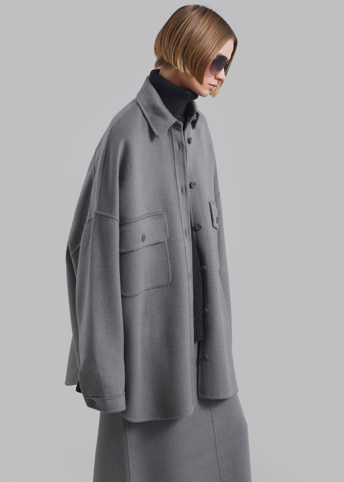 Dallas Wool Overshirt - Grey - 1