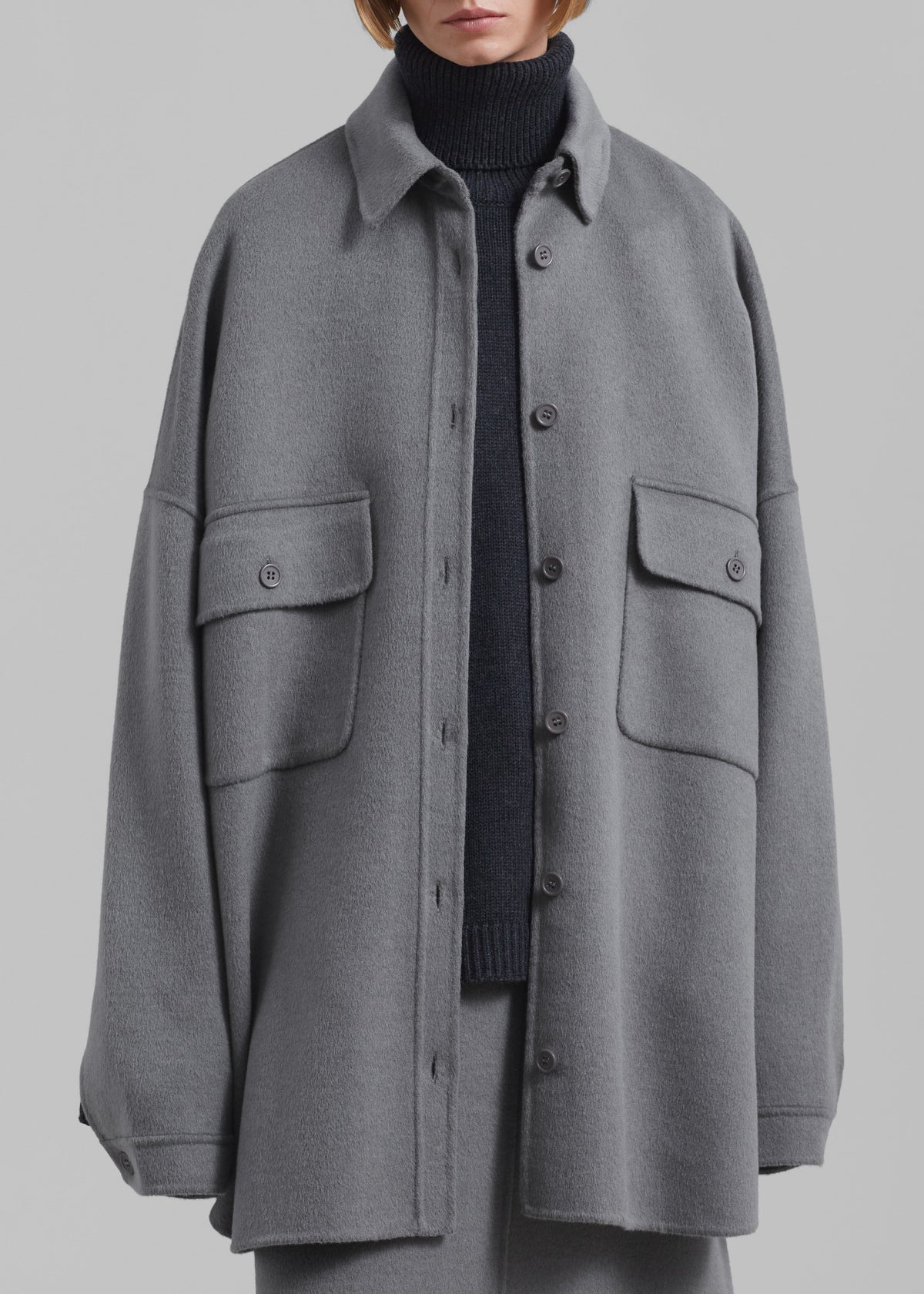 Dallas Wool Overshirt - Grey - 3
