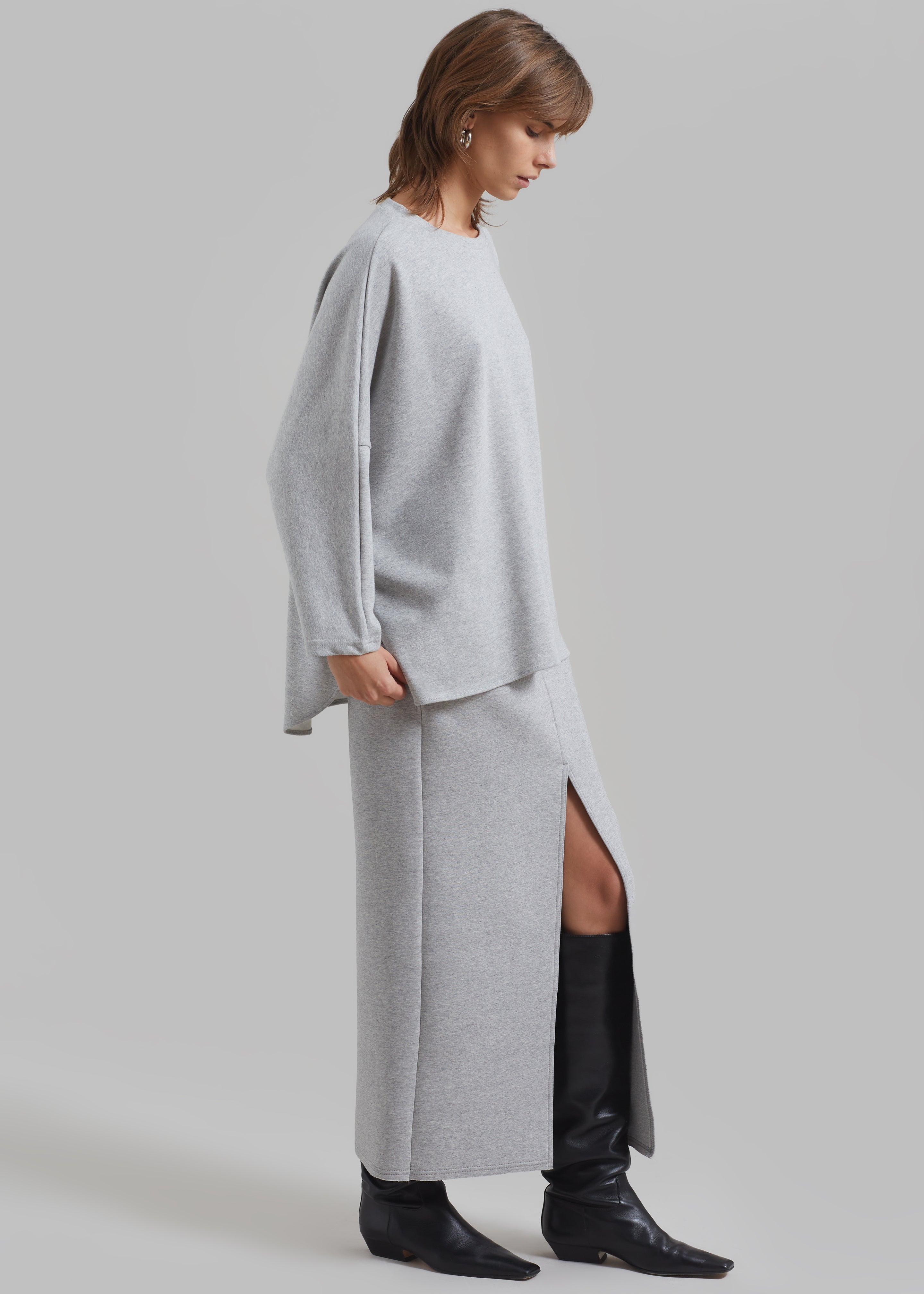 Dana Midi Skirt - Grey - 4