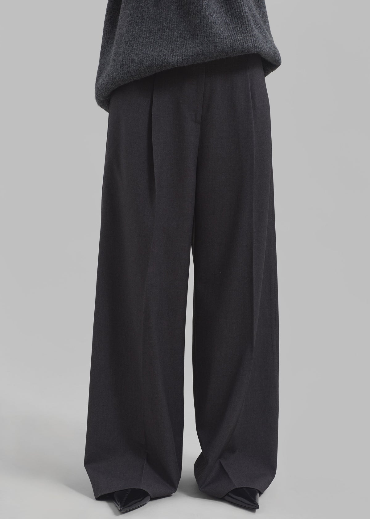 Dariel Pleated Trousers - Charcoal - 6