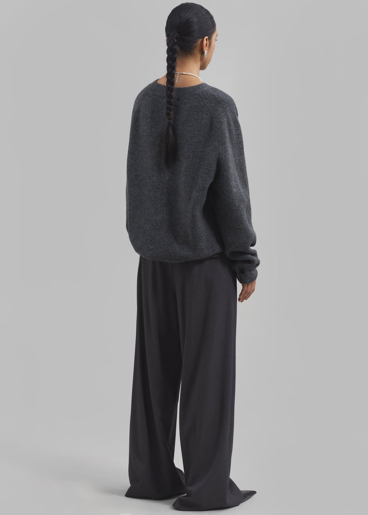 Dariel Pleated Trousers - Charcoal - 7