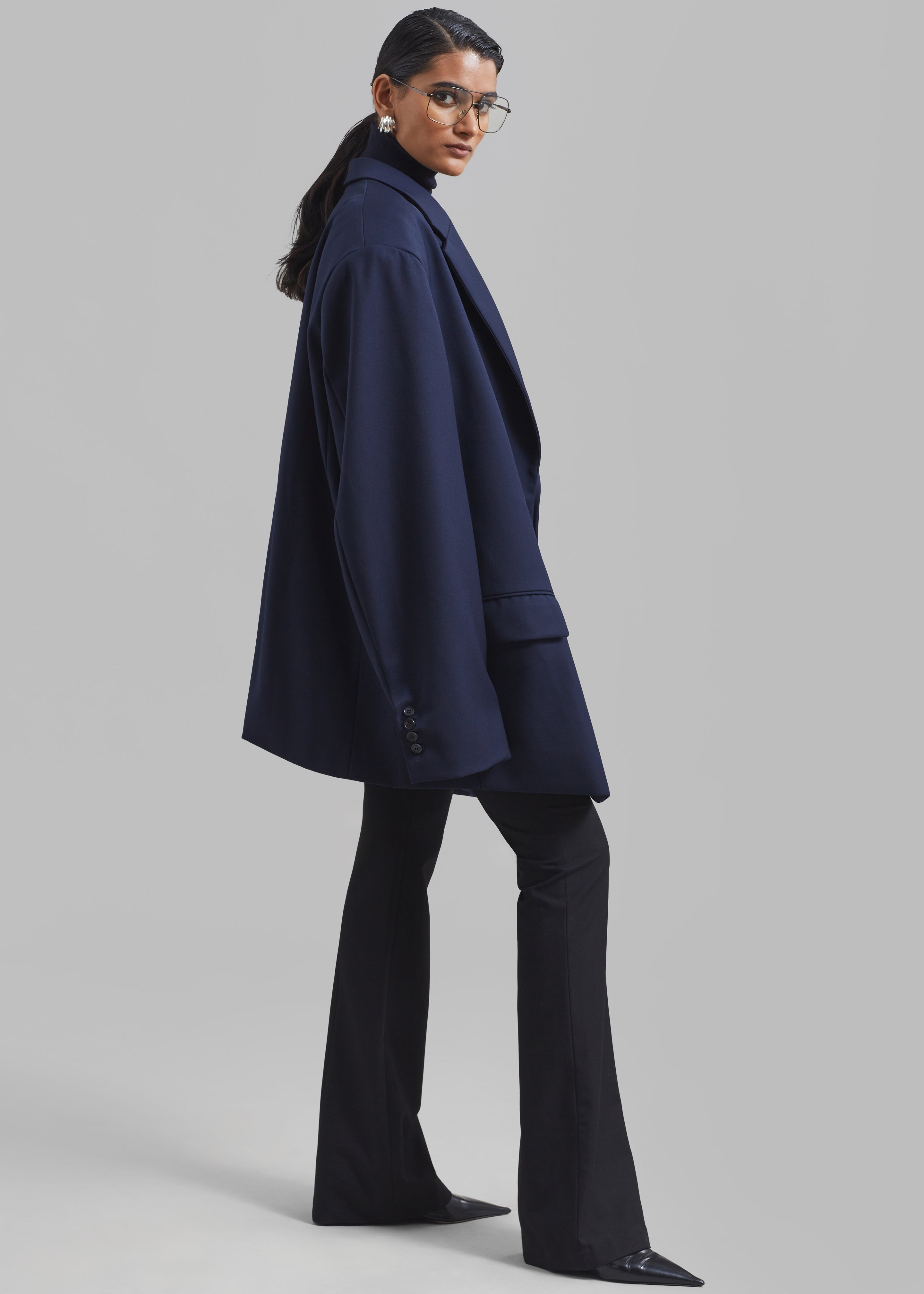 Dee Maxi Oversized Blazer - Navy - 4