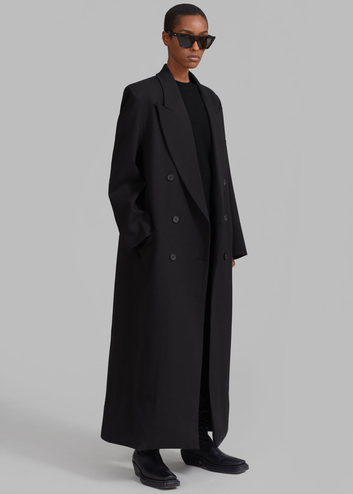 Delphina Long Coat - Black - 1