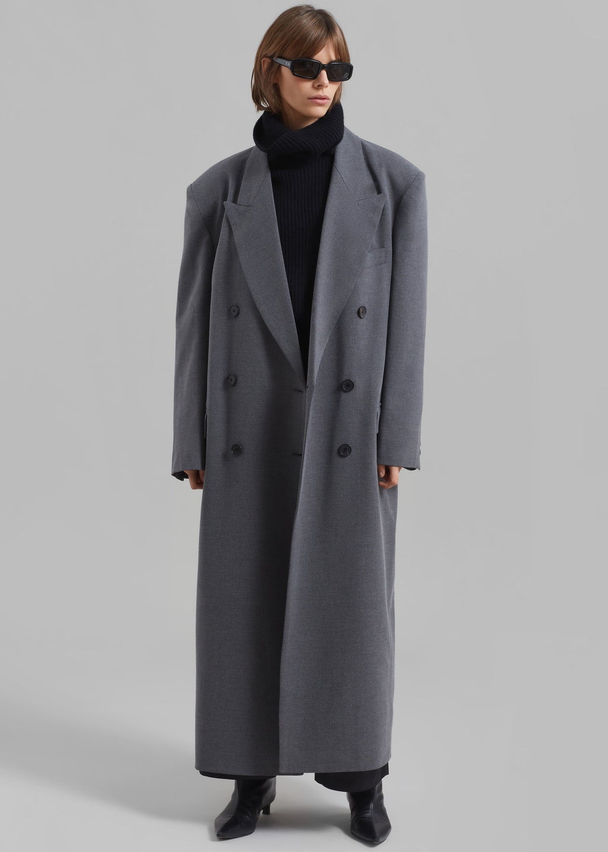 Delphina Long Coat - Grey - 6