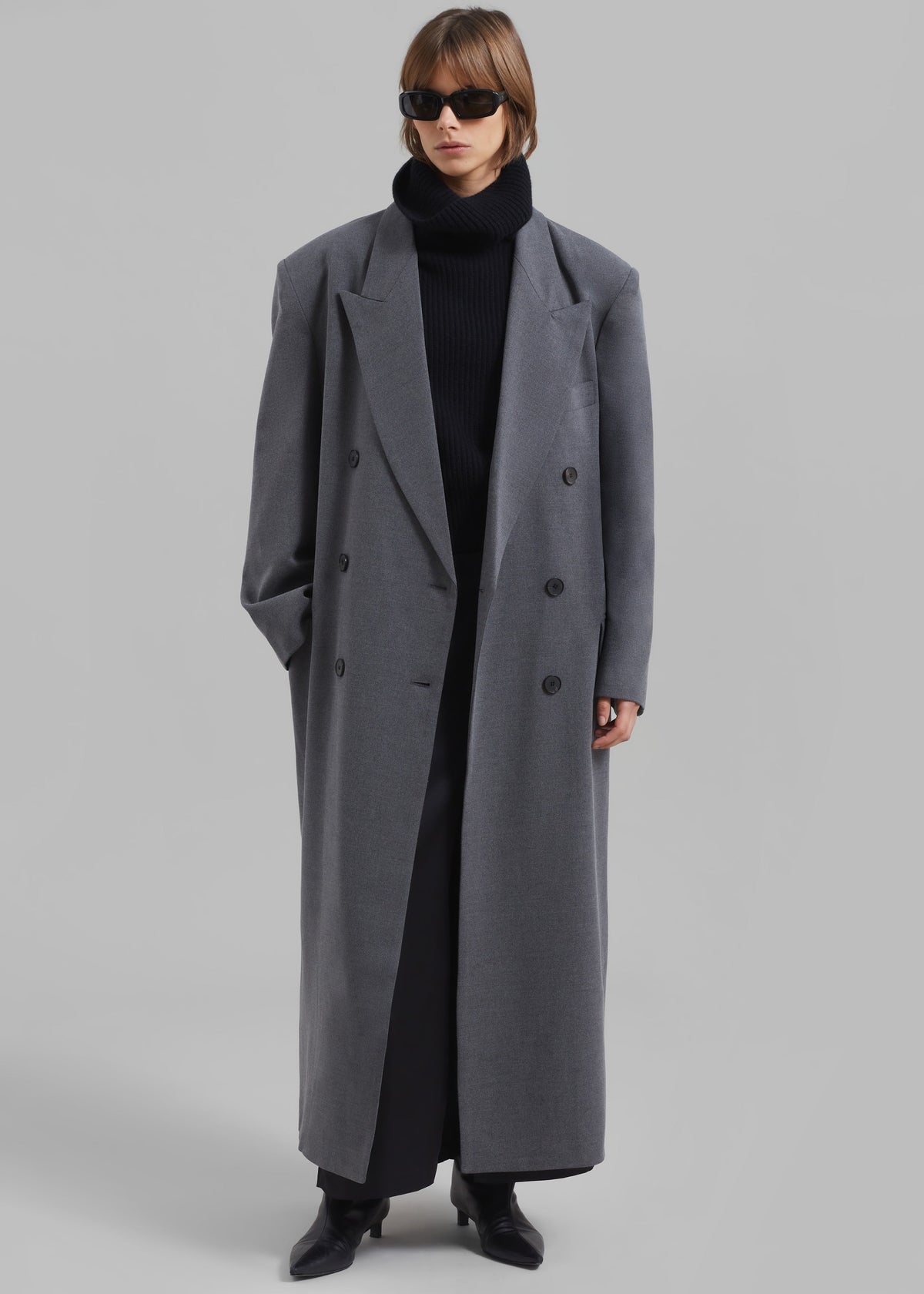 Delphina Long Coat - Grey - 3