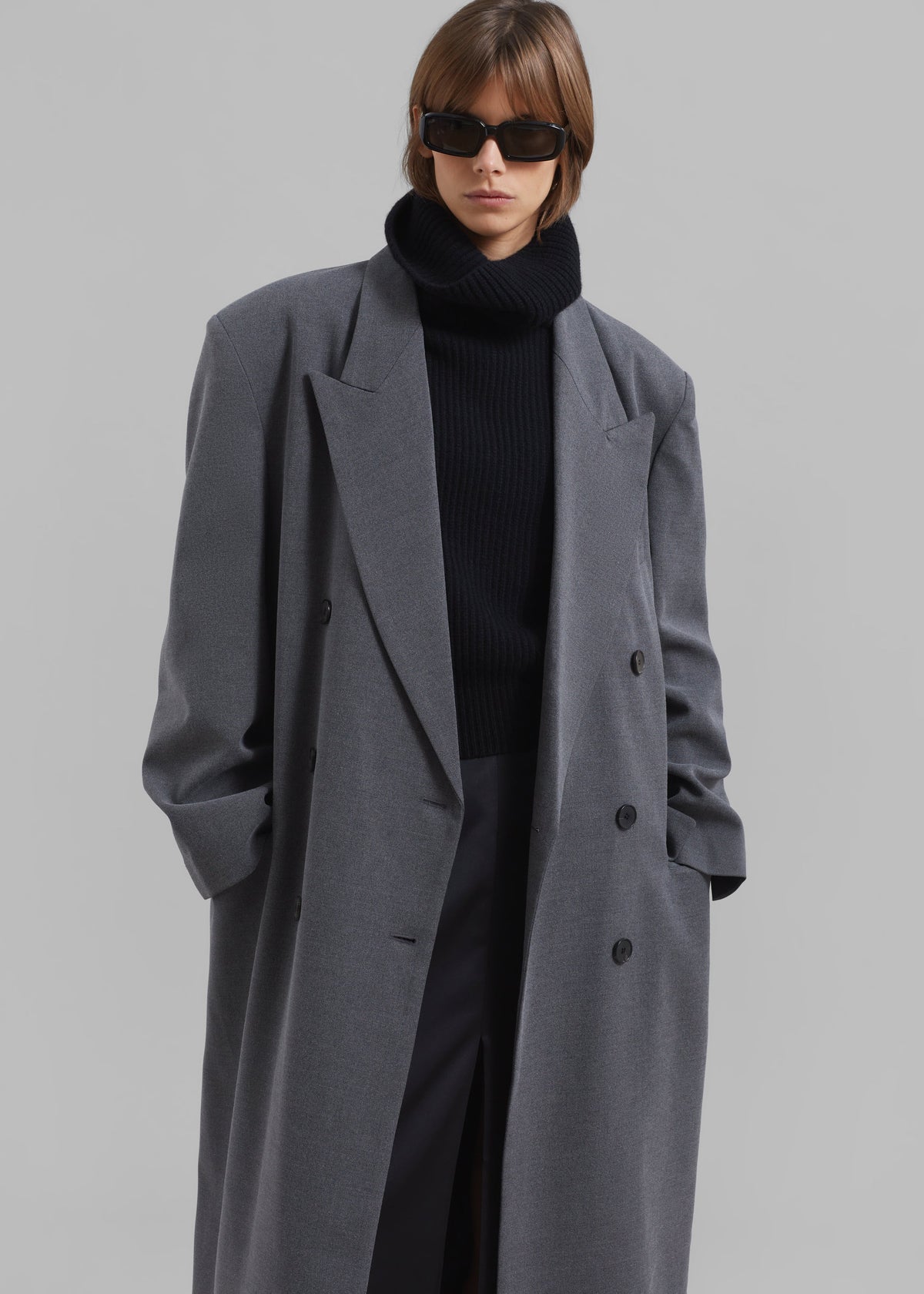 Delphina Long Coat - Grey - 4