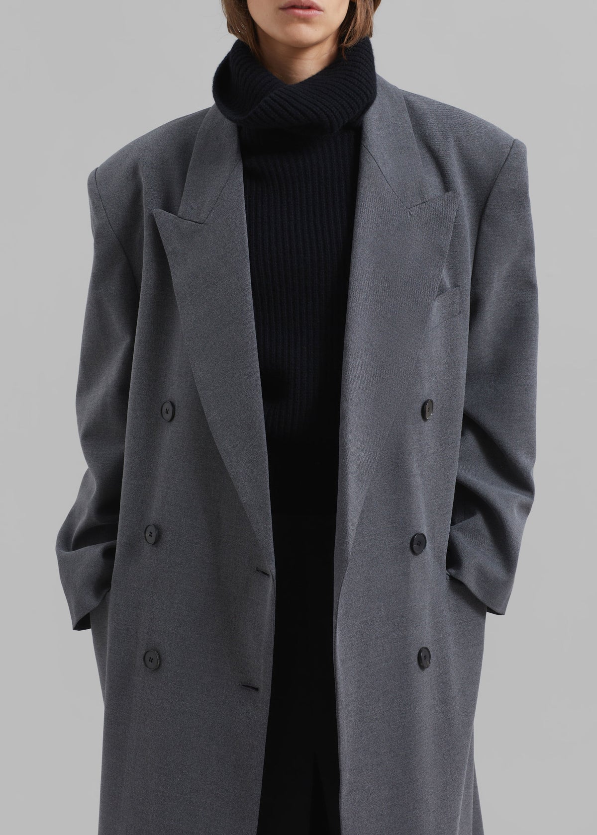 Delphina Long Coat - Grey - 2