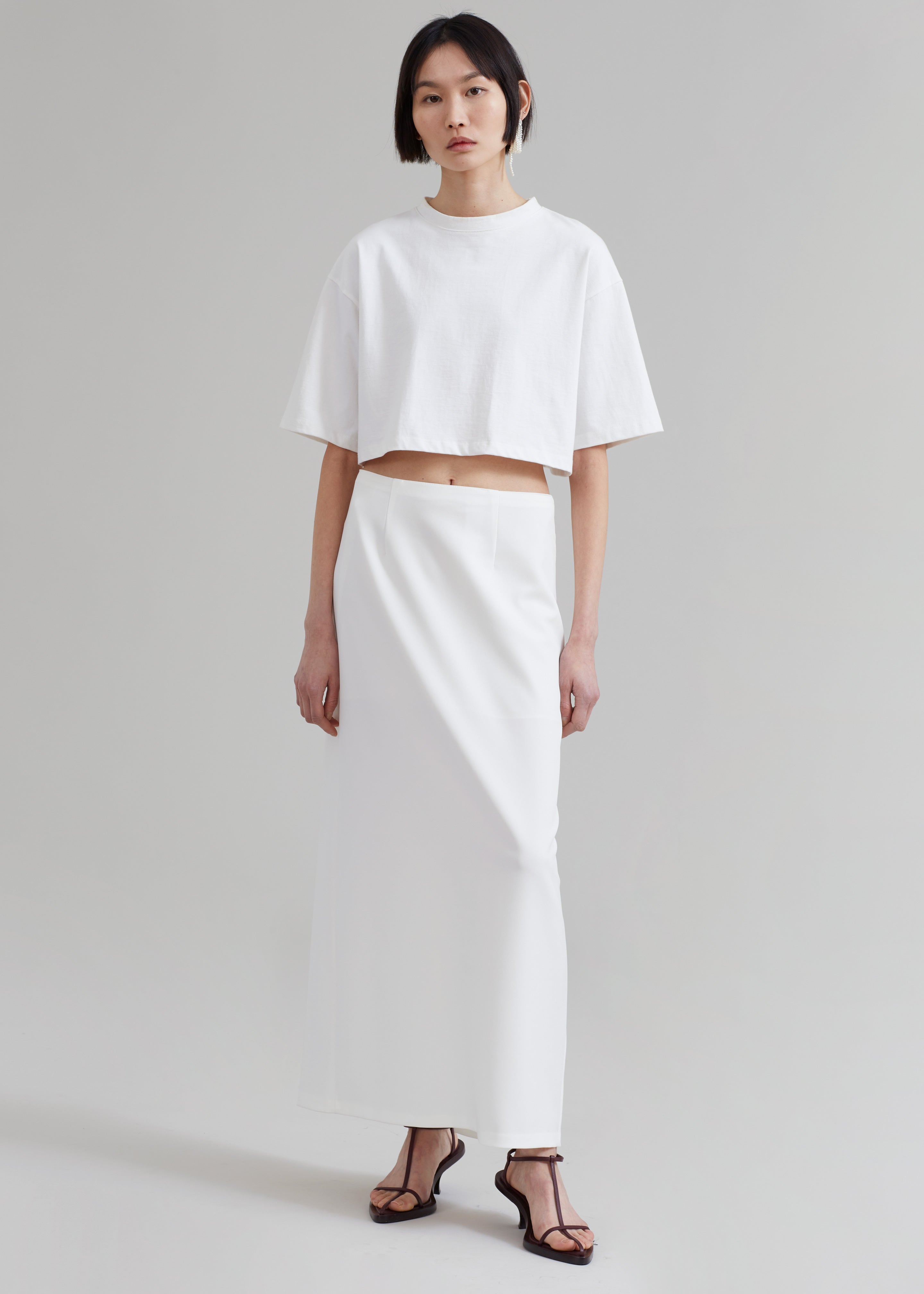 Demi Pencil Skirt - White - 4