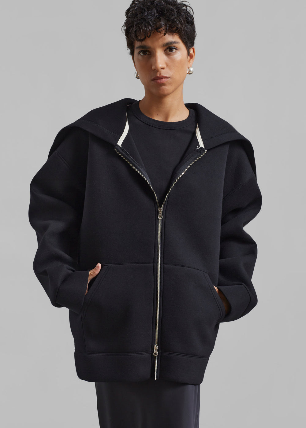 Denton Oversized Hoodie - Black - 1