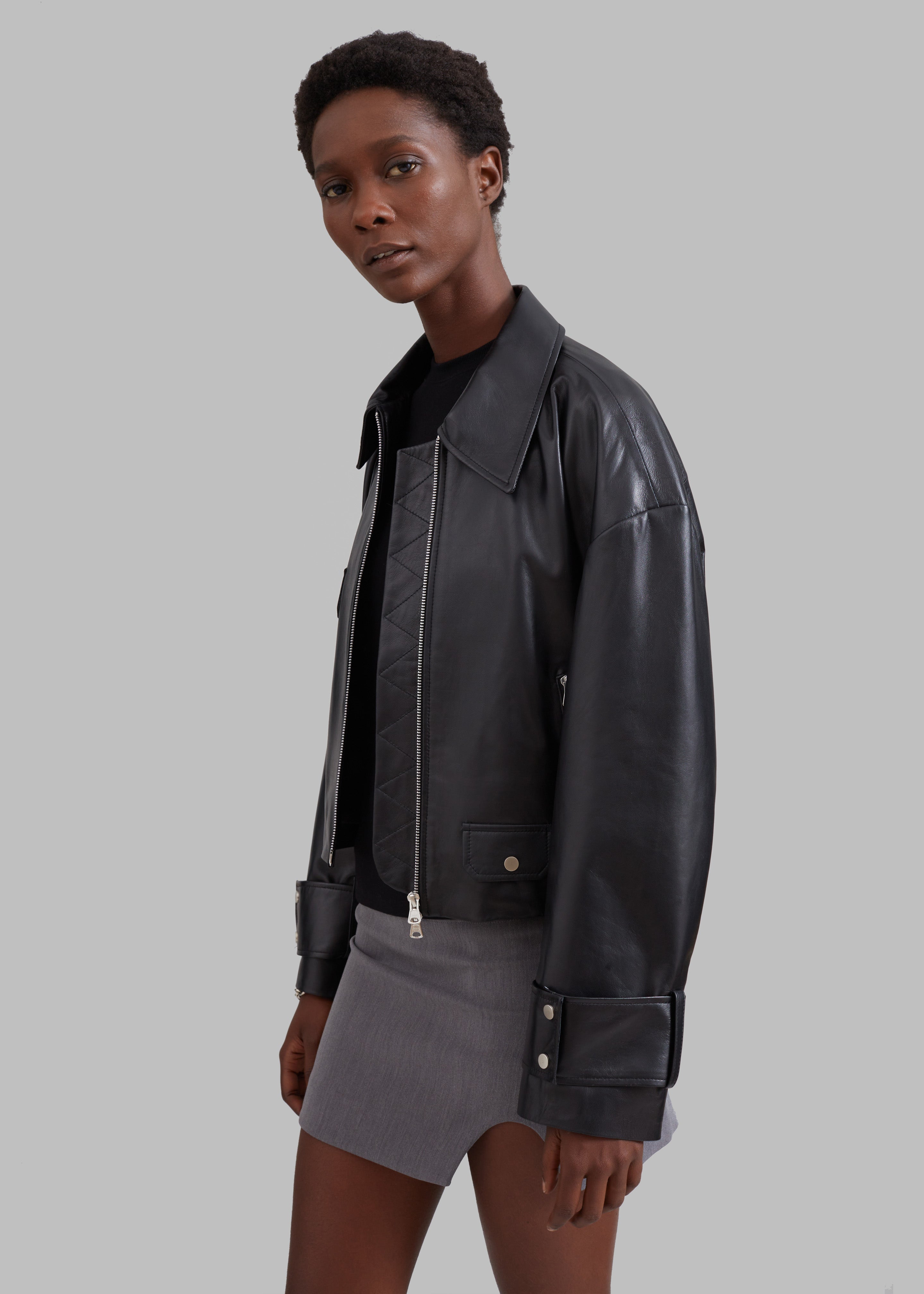 Derby Leather Jacket - Black - 2