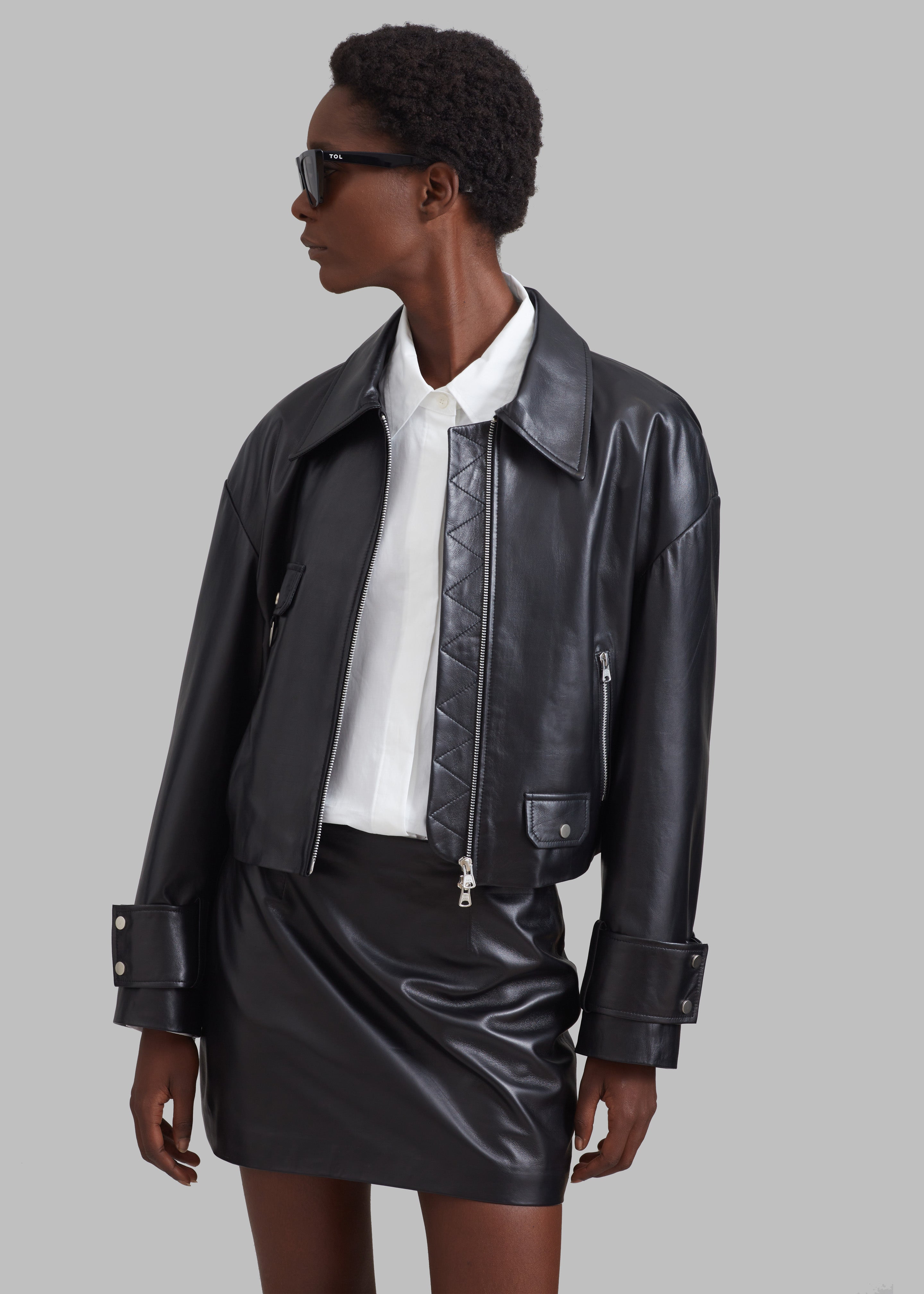 Derby Leather Jacket - Black - 1
