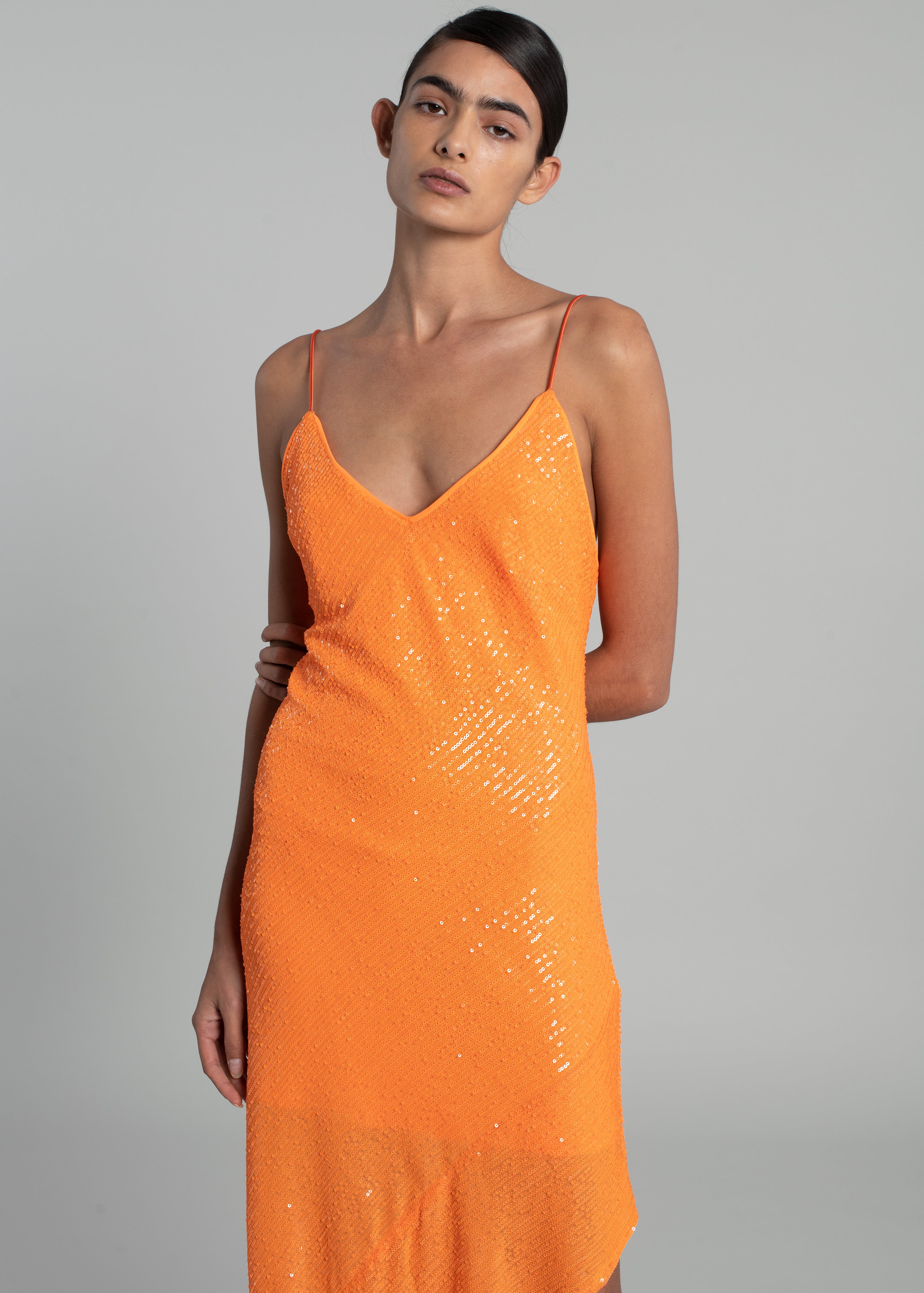 ROTATE Kanelios Dress - Orange Pop - 2
