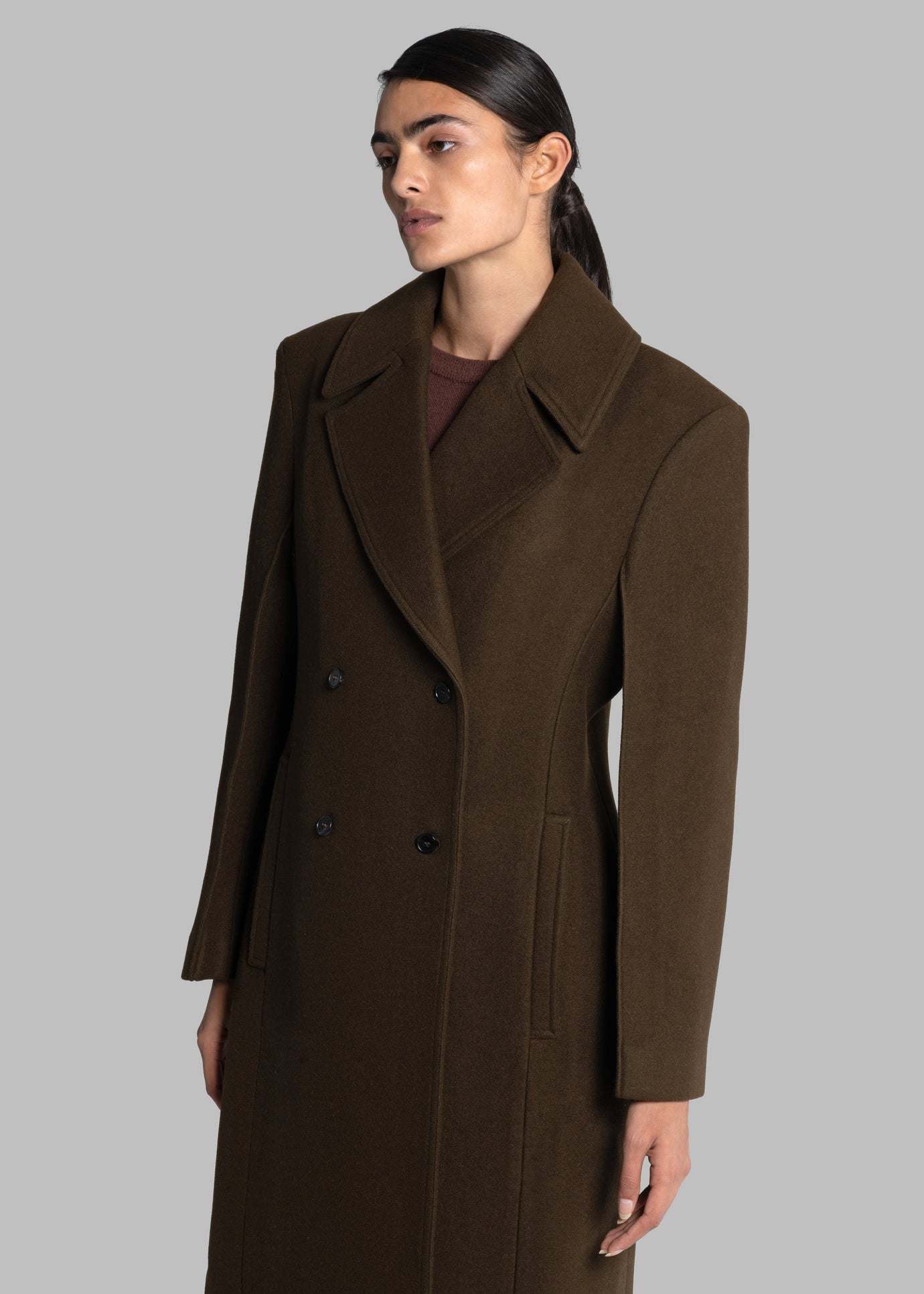 Karli Double Breasted Coat - Brown