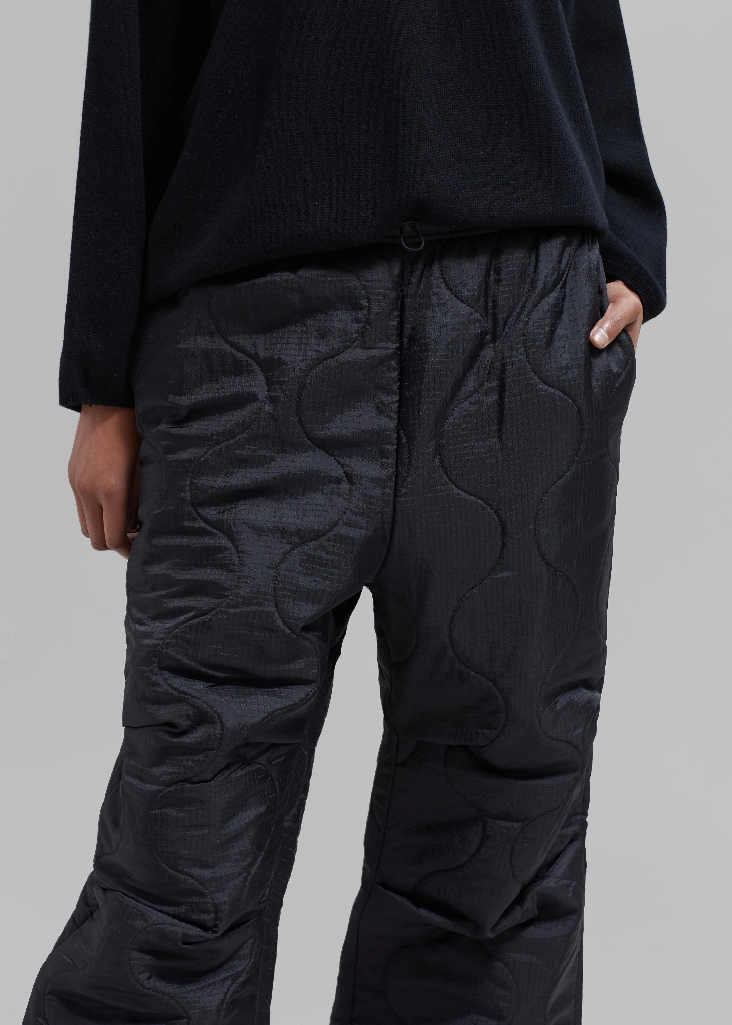 Dustine Quilted Joggers - Black - 3
