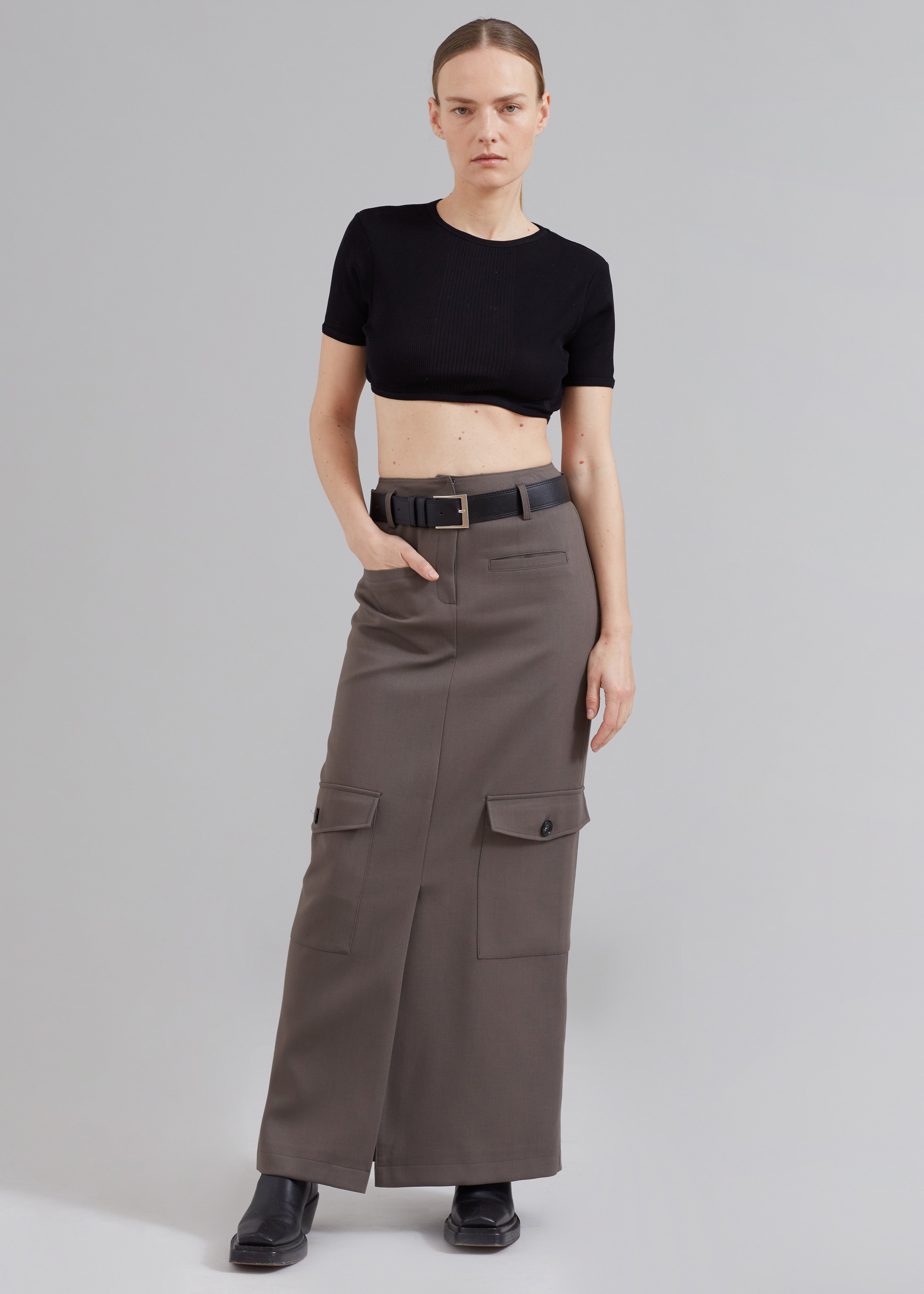 Eden Long Cargo Skirt - Grey – Frankie Shop Europe