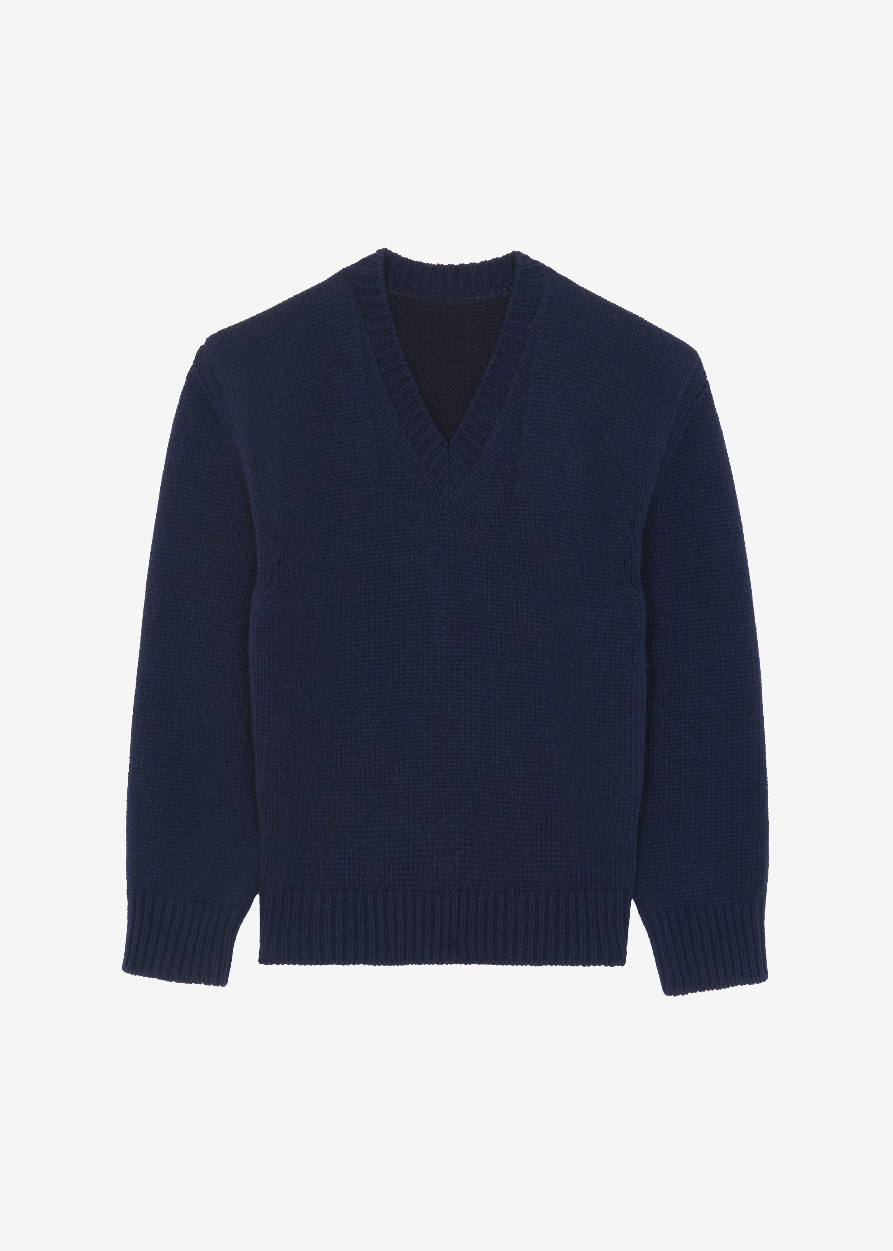 Edina Two Tone Wool Sweater - Navy - 10