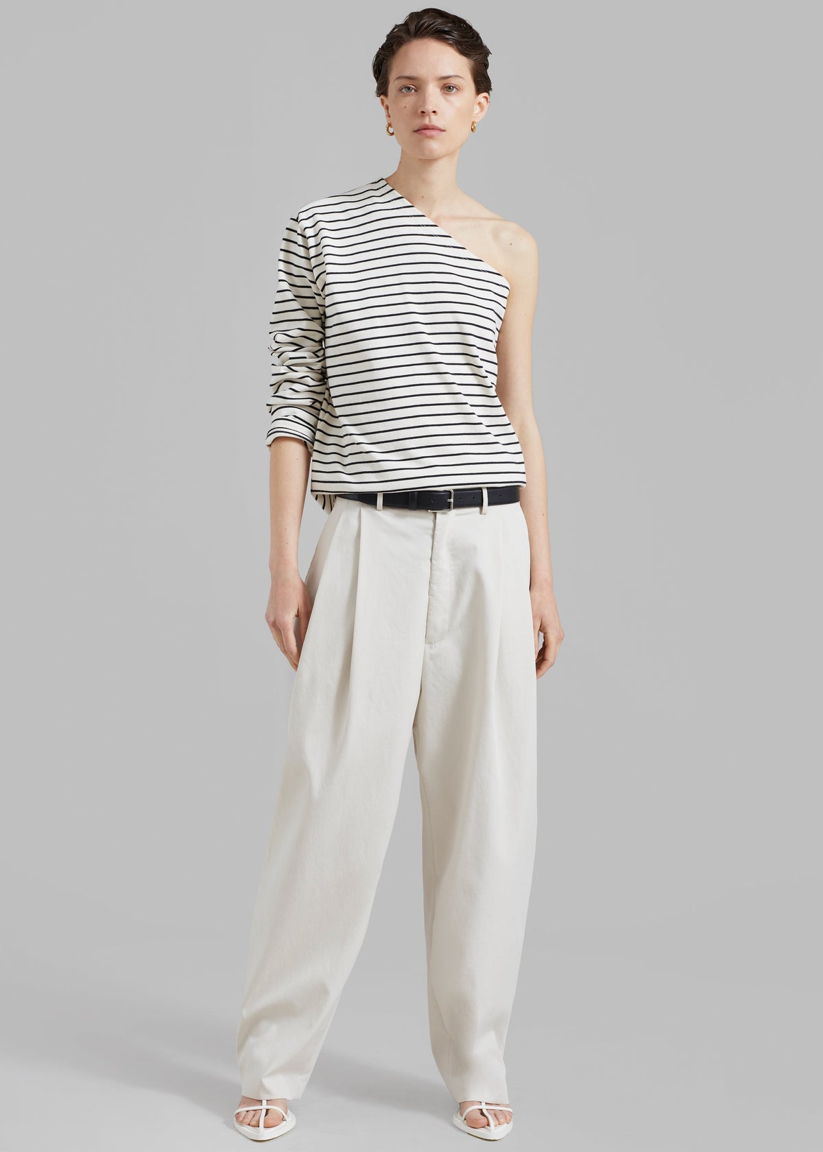 Effie Pleated Pants - Beige - 1