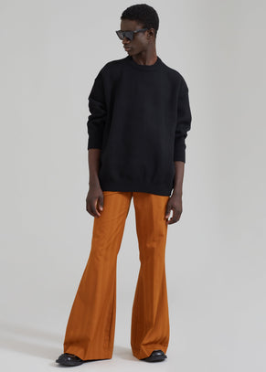 EGONLab Mega Flared Pants - Orange Stripes Wool