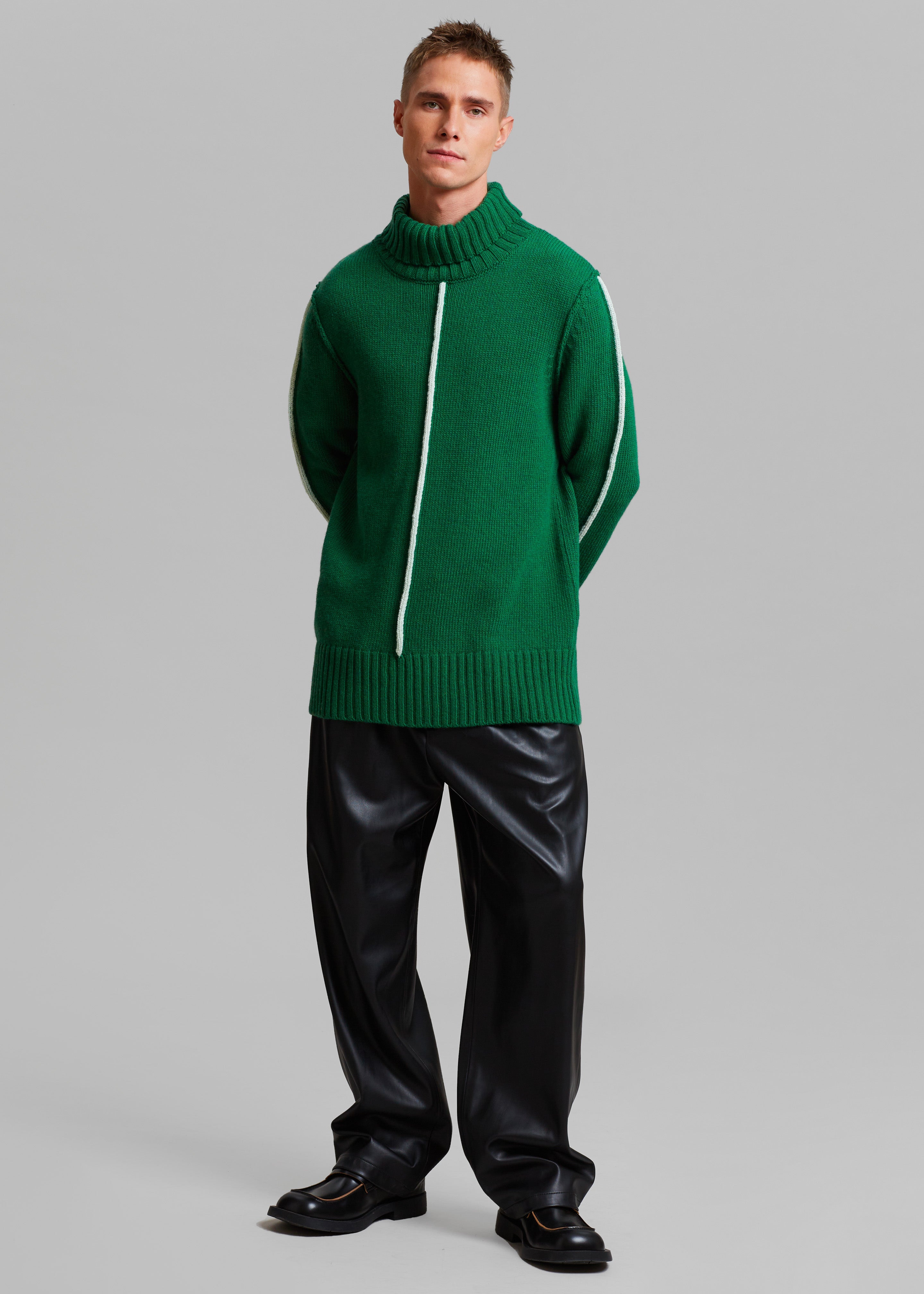 EGONLab Egonimati Turtleneck Sweater - Green Knit - 7
