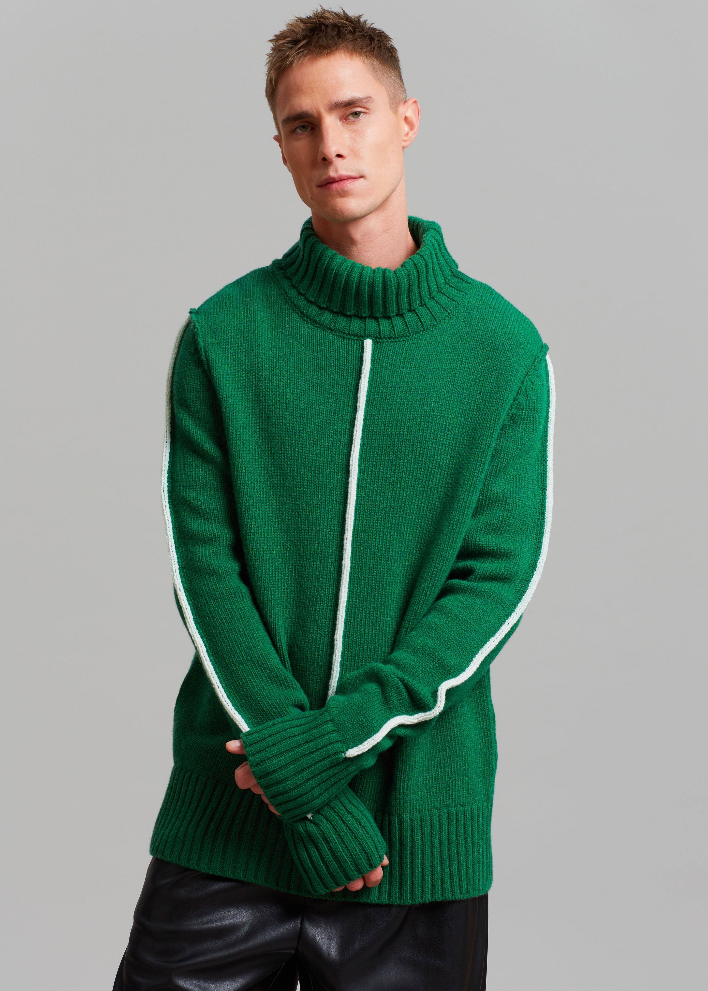 EGONLab Egonimati Turtleneck Sweater - Green Knit - 6