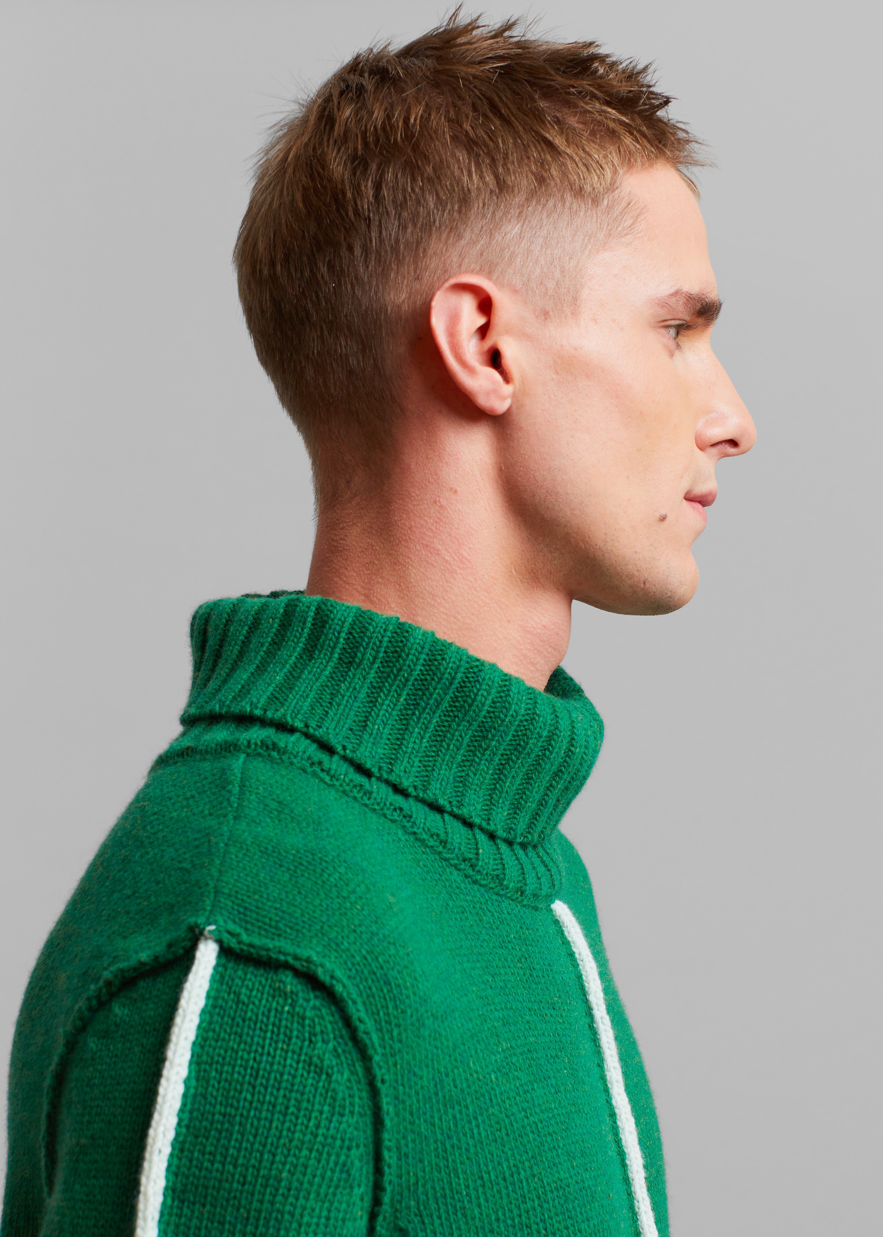 EGONLab Egonimati Turtleneck Sweater - Green Knit - 5
