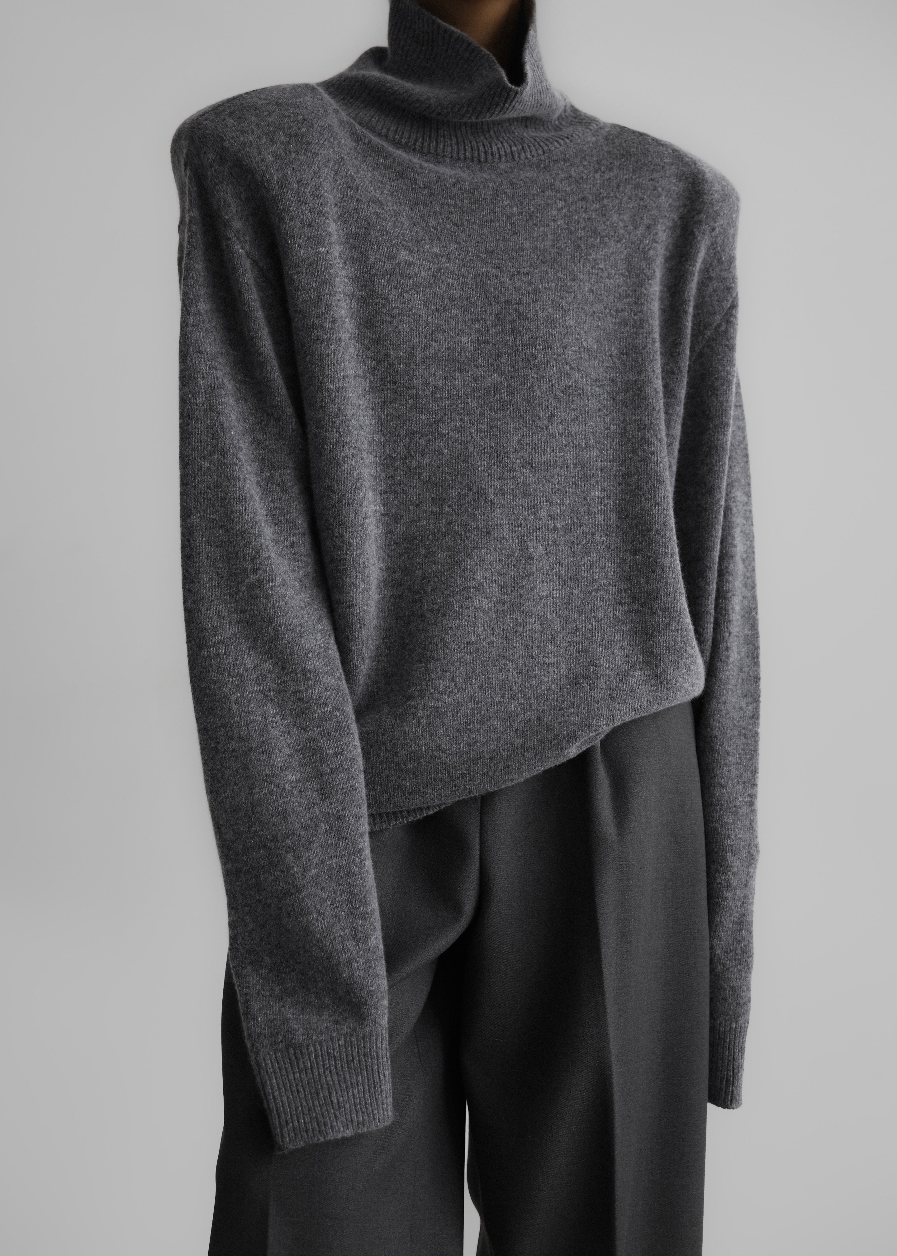 Emilia Mini Padded Sweater Dress - Grey - 3