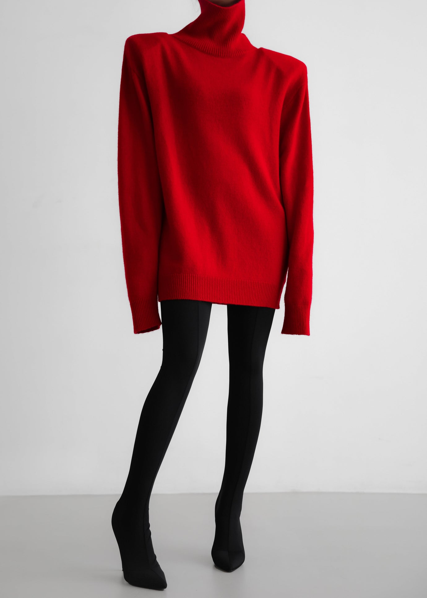 Emilia Mini Padded Sweater Dress - Red