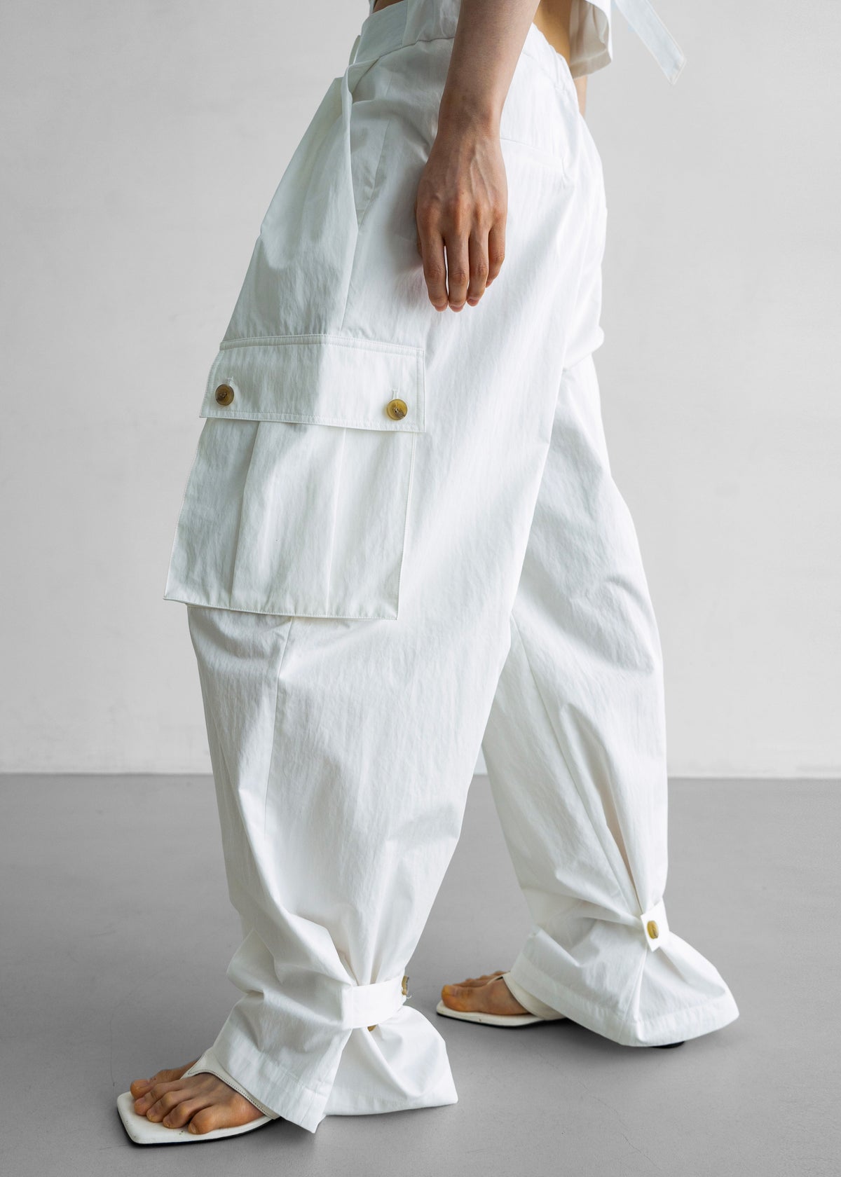 Emily Cargo Pants - White - 2