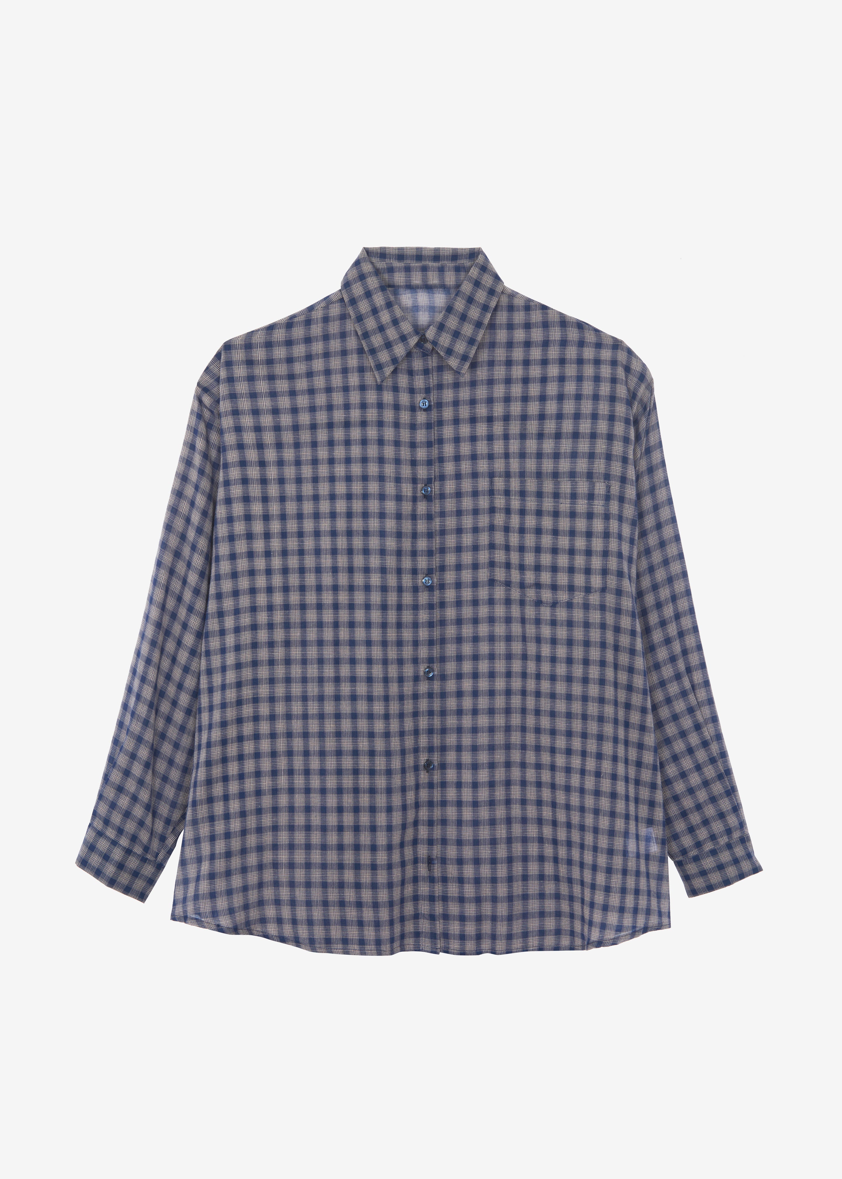 Emmett Plaid Shirt - Navy - 8