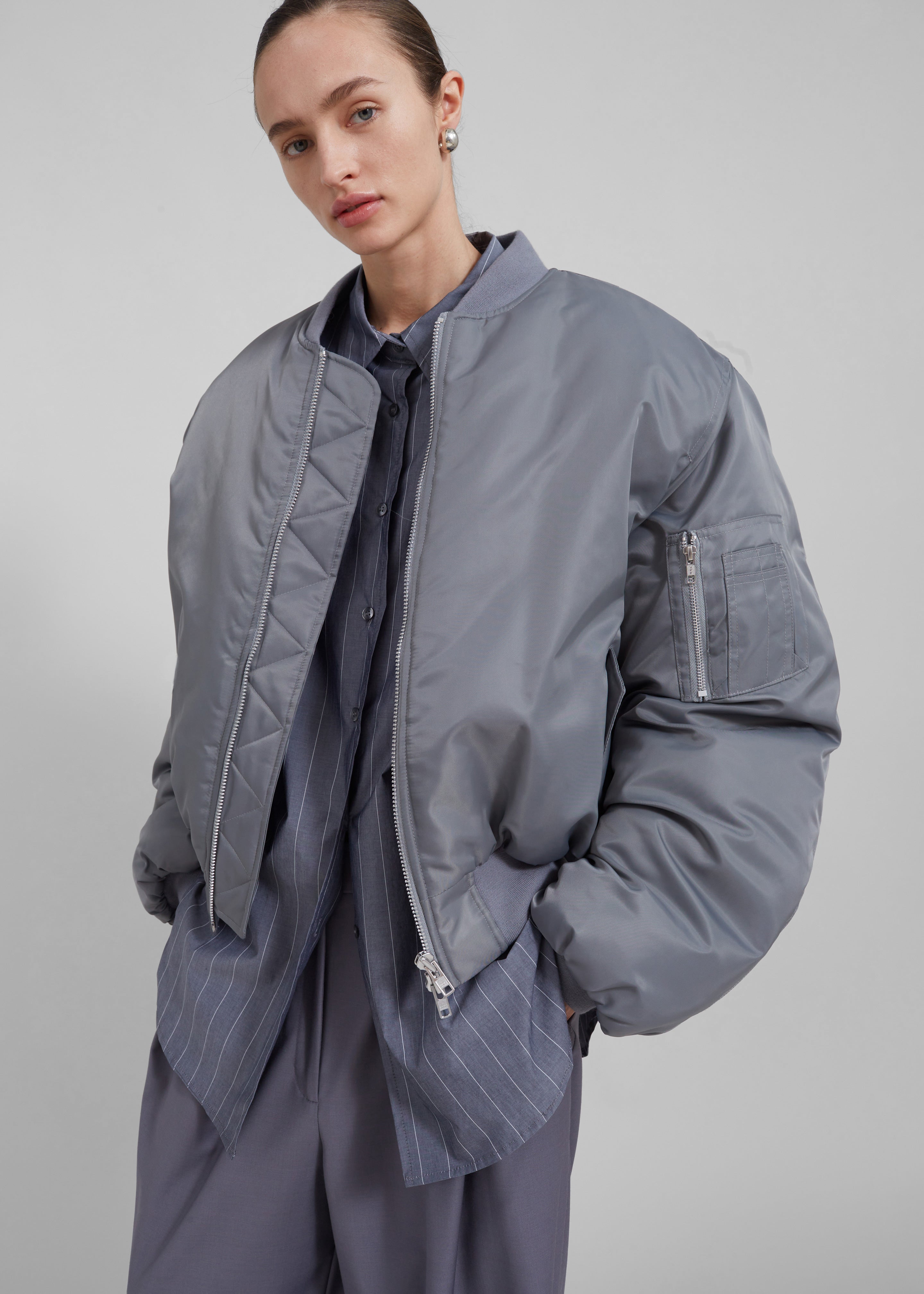 Erina Padded Bomber - Grey - 5