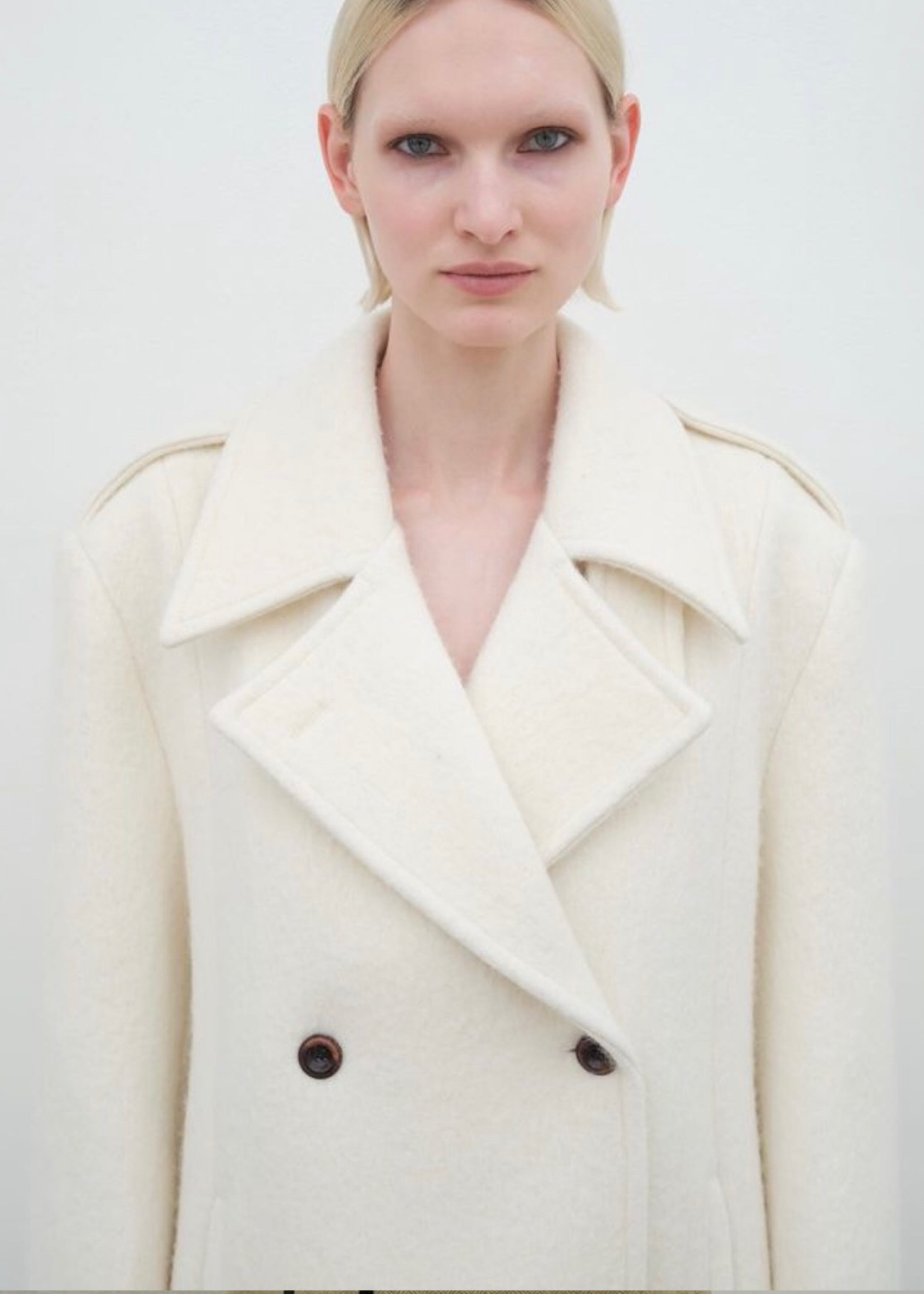 Esmae Wool Coat - White - 4
