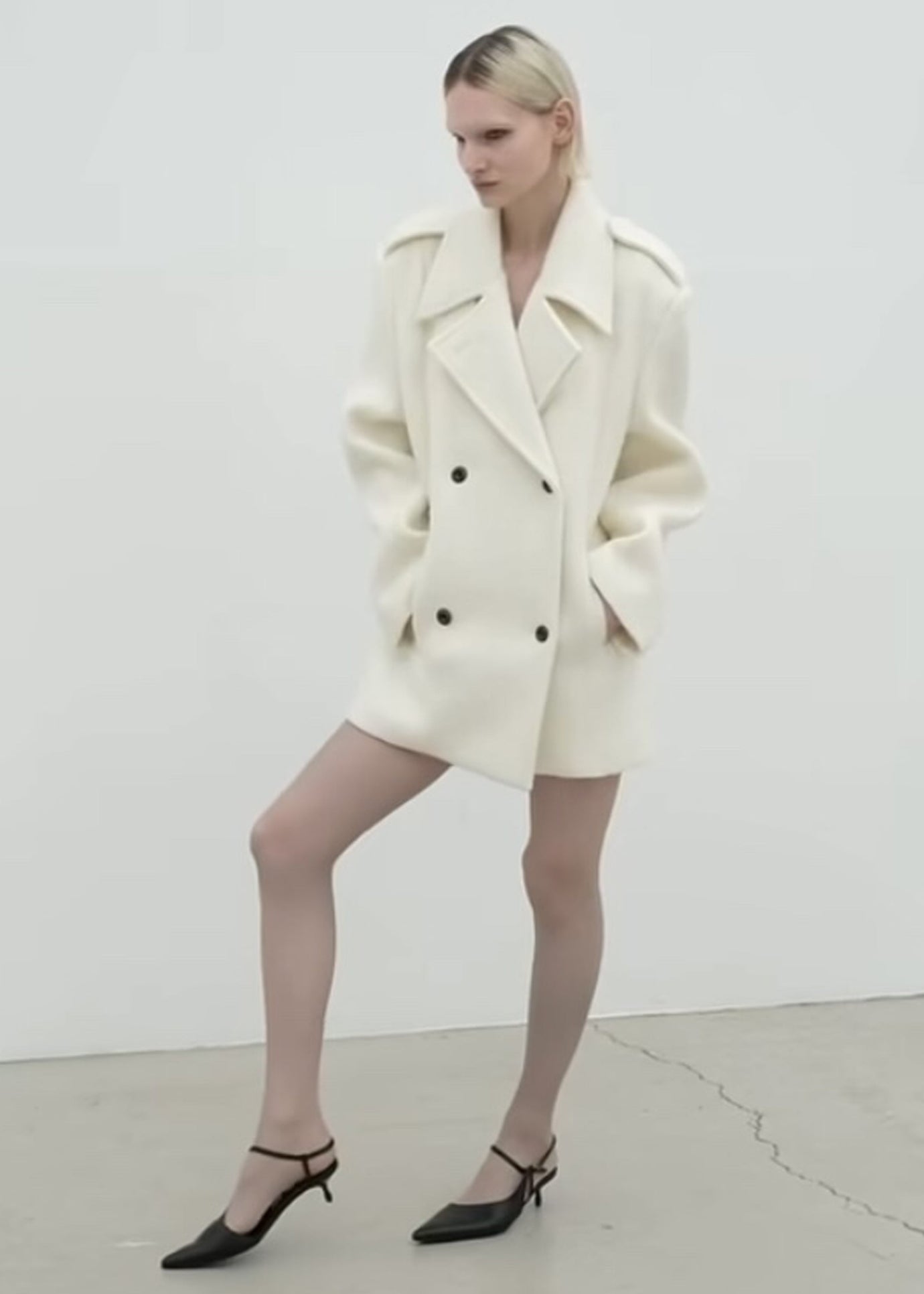 Esmae Wool Coat - White