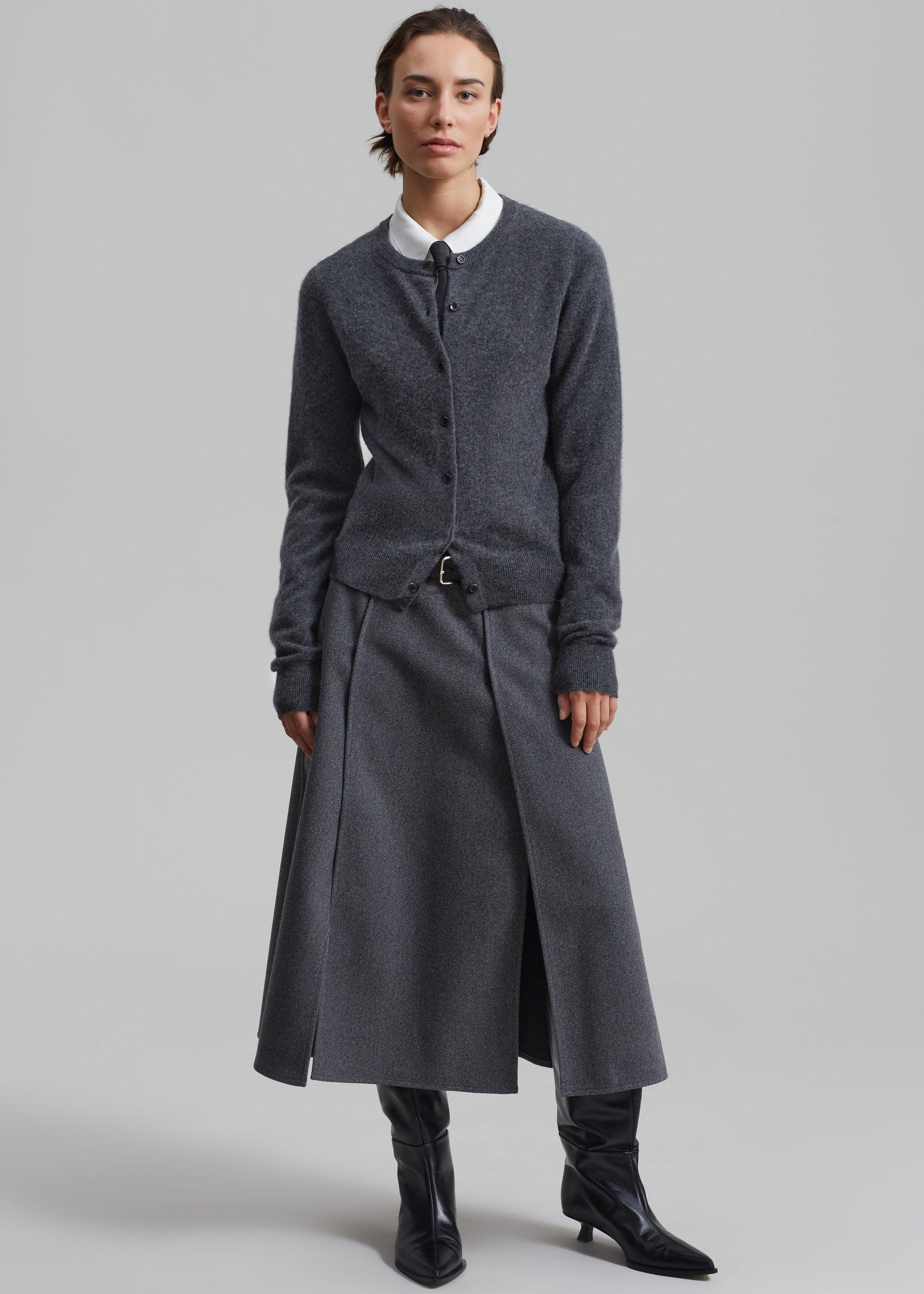 Shop the look image for Francesca Cashmere Cardigan - Charcoal