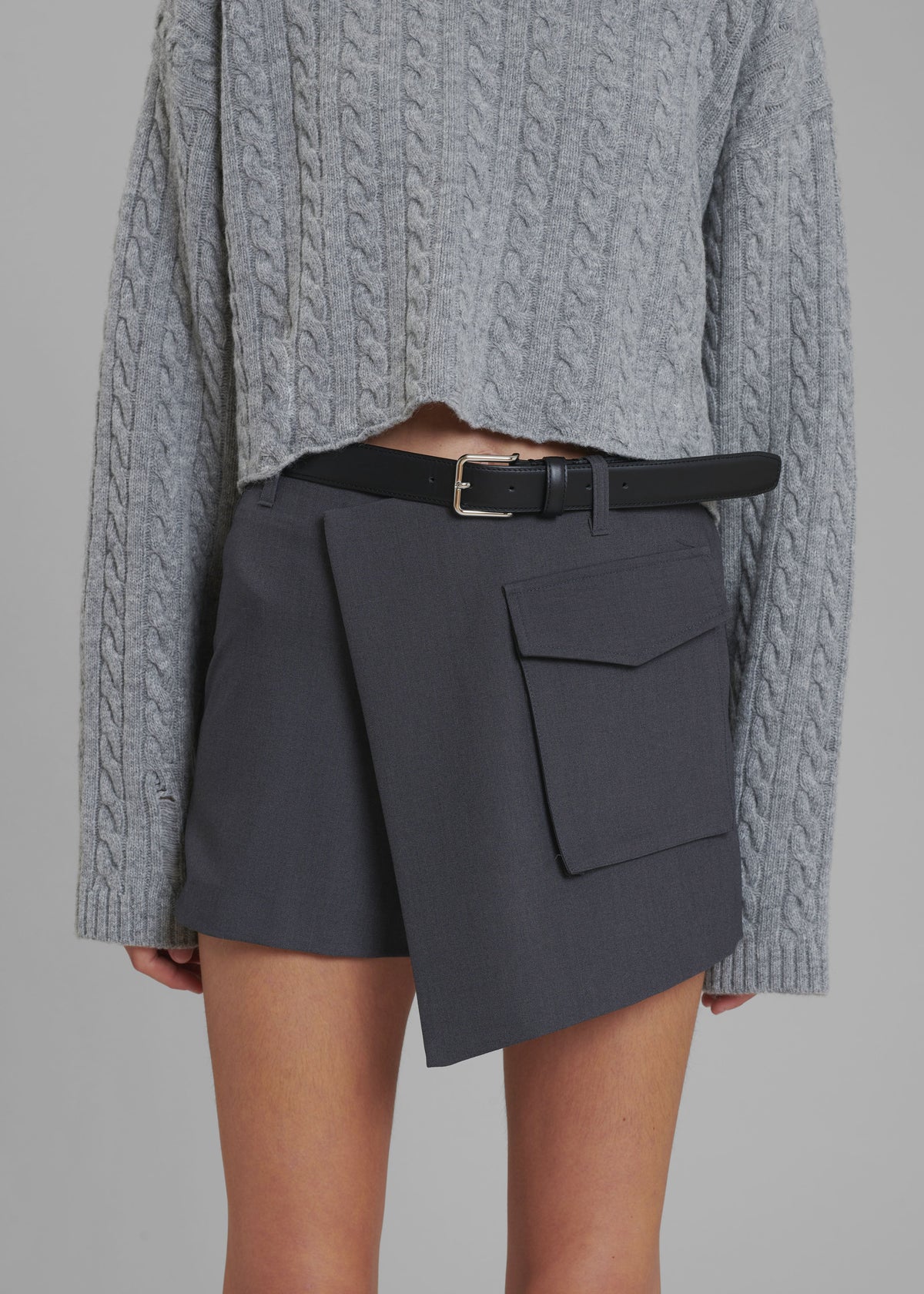 Judy Pocket Skort - Grey Melange - 2