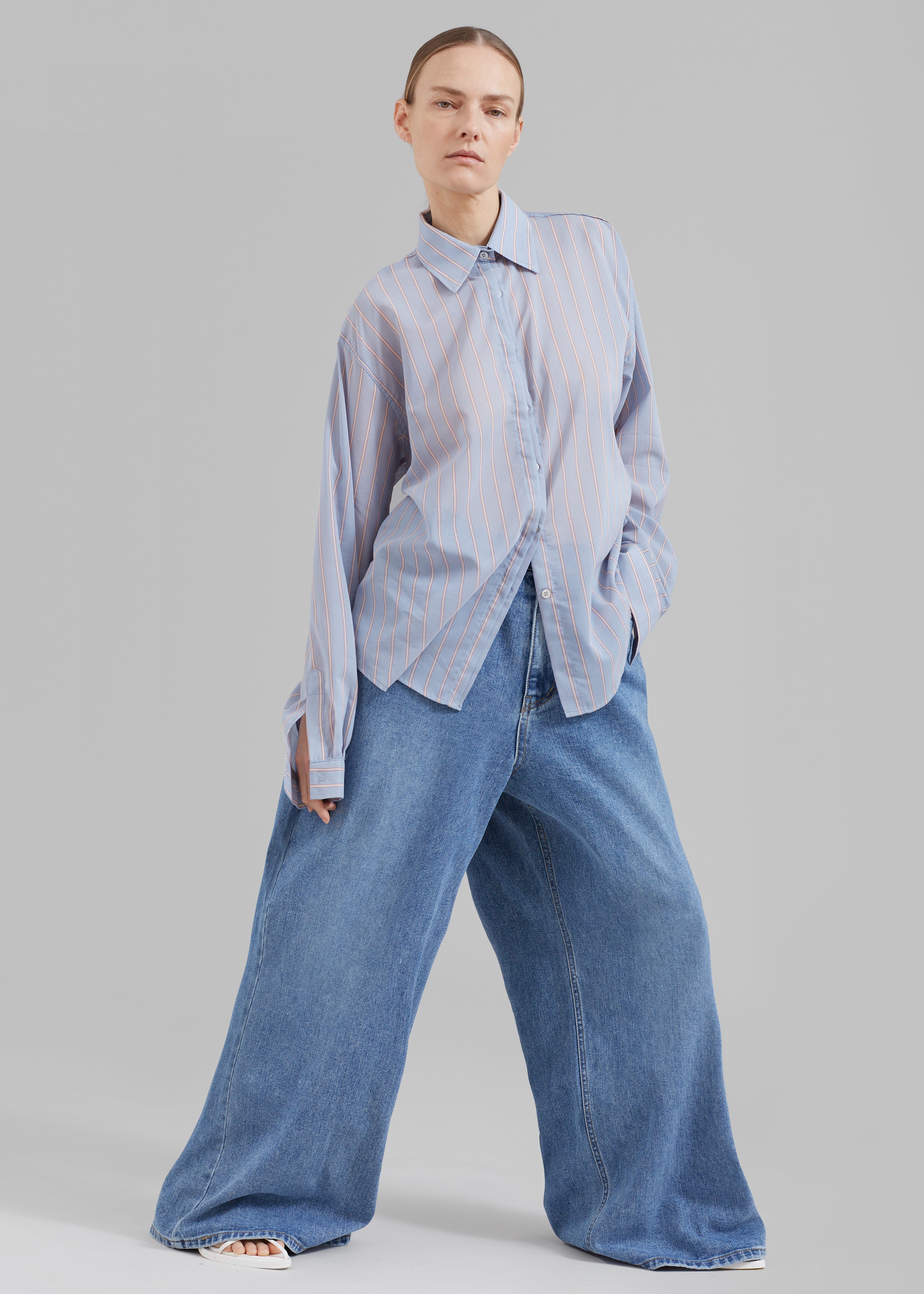 Florence Stripe Shirt - Blue Combo - 5