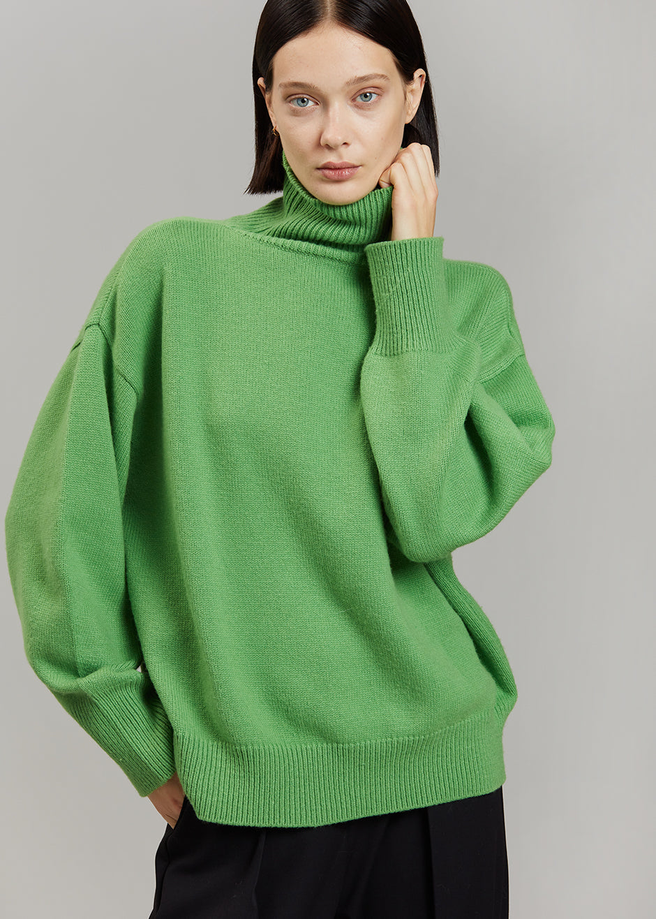 Joya Roll Neck Sweater - Kermit - 3