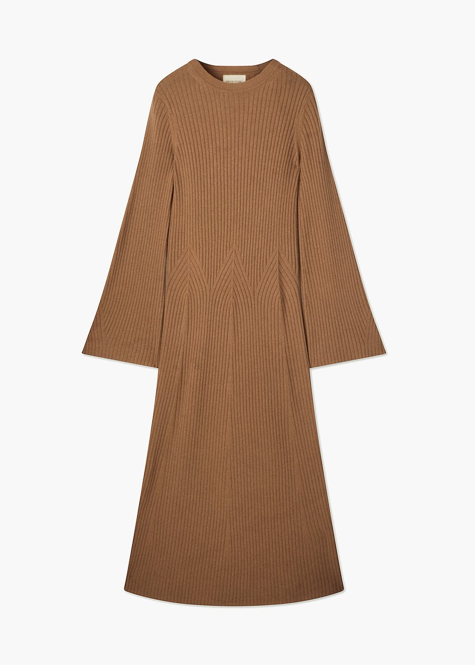 Loulou Studio Larga Knit Dress - Camel - 8