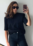 Carrington Padded Shoulder Tee - Black