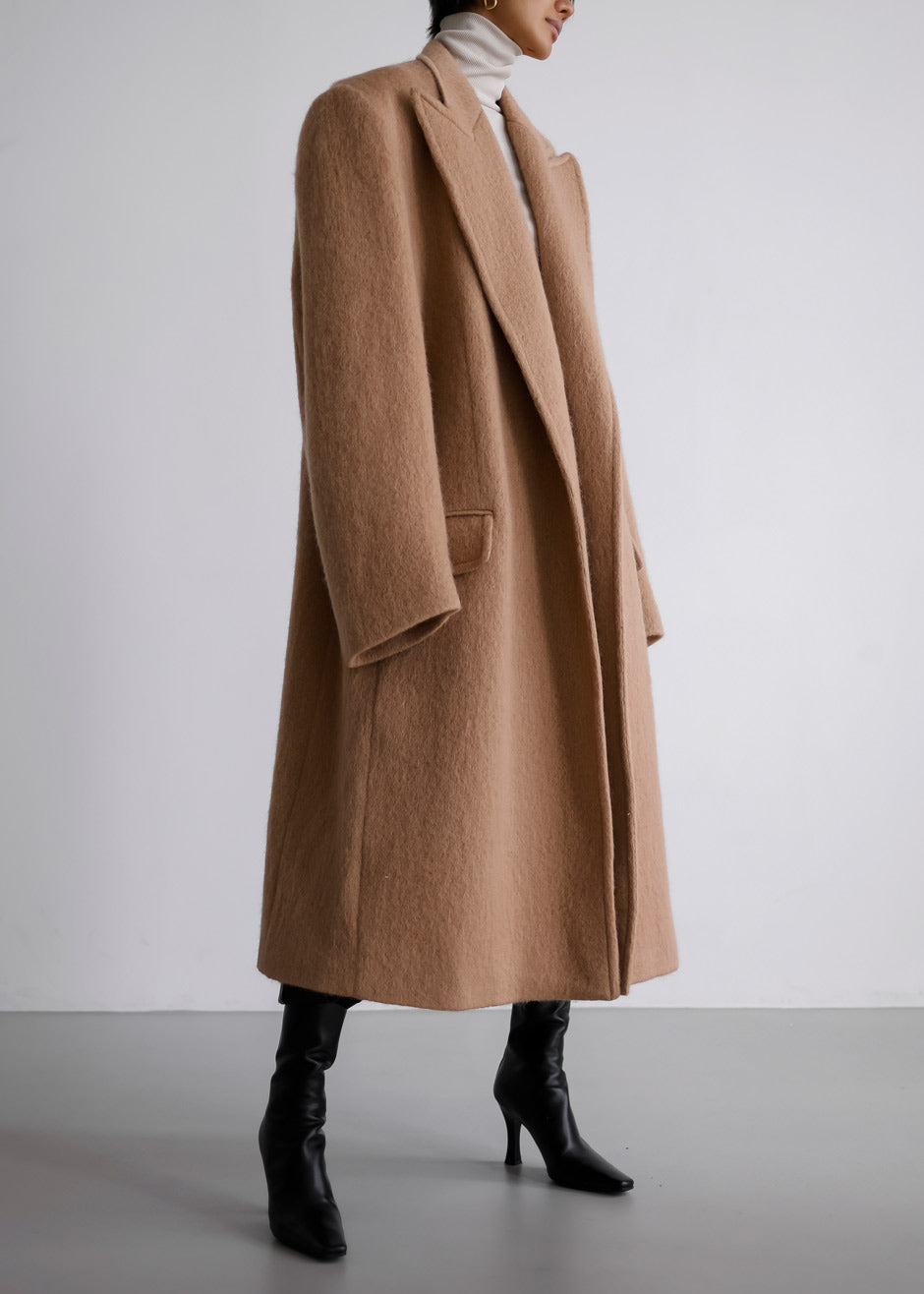 John Oversized Coat - Camel - 10