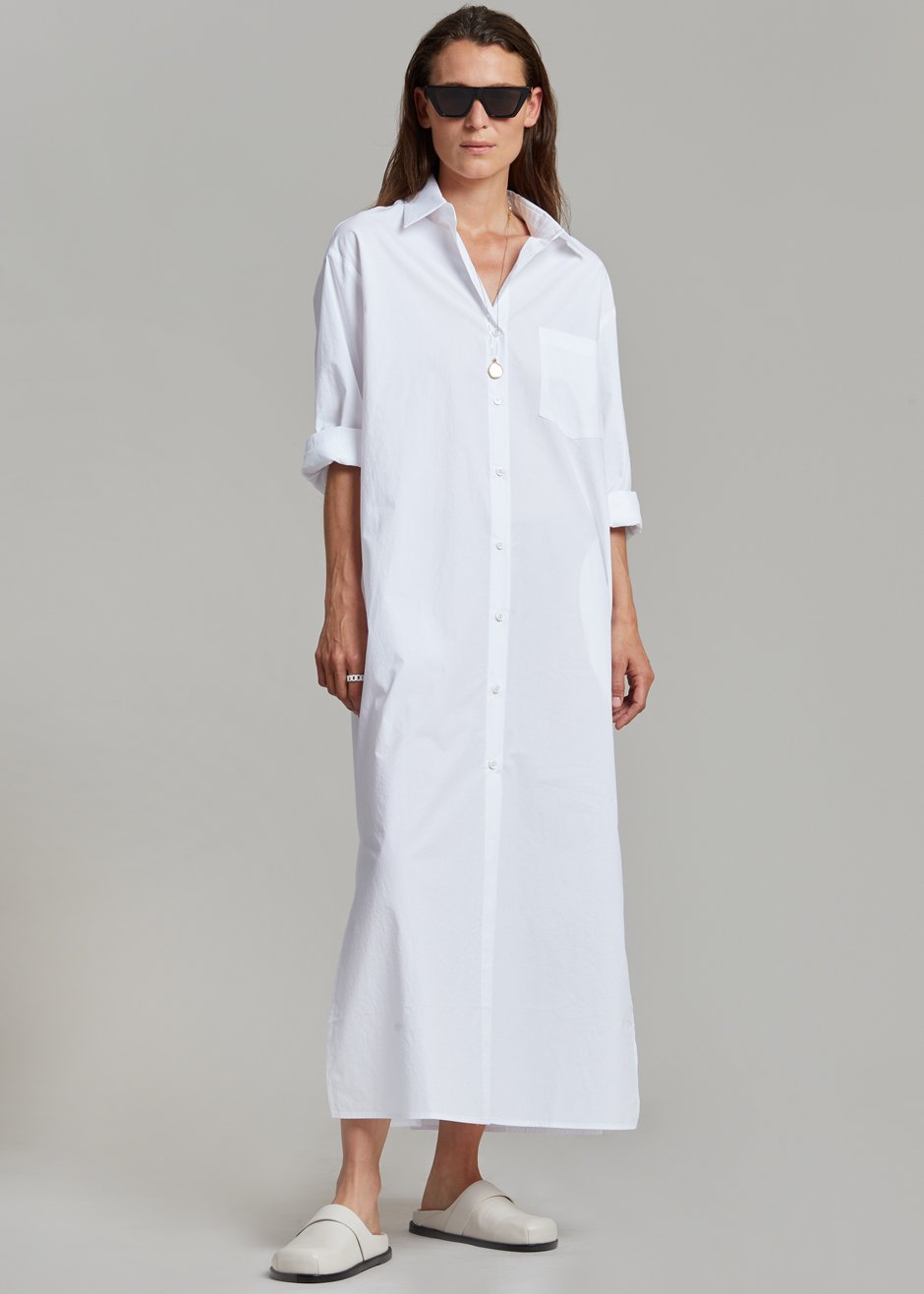 Cala Organic Cotton Shirt Dress - White - 4