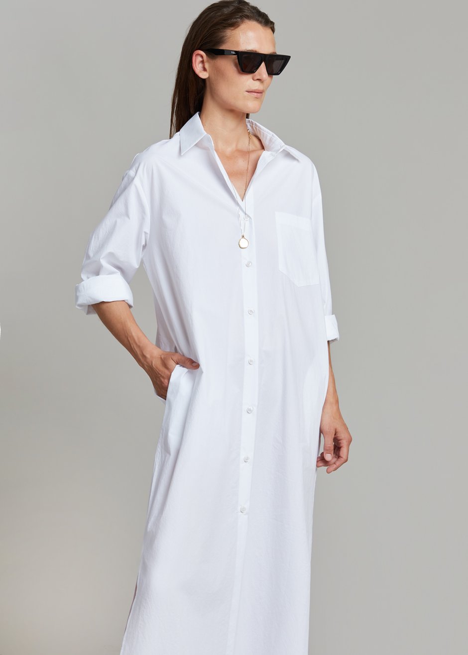Cala Organic Cotton Shirt Dress - White - 3