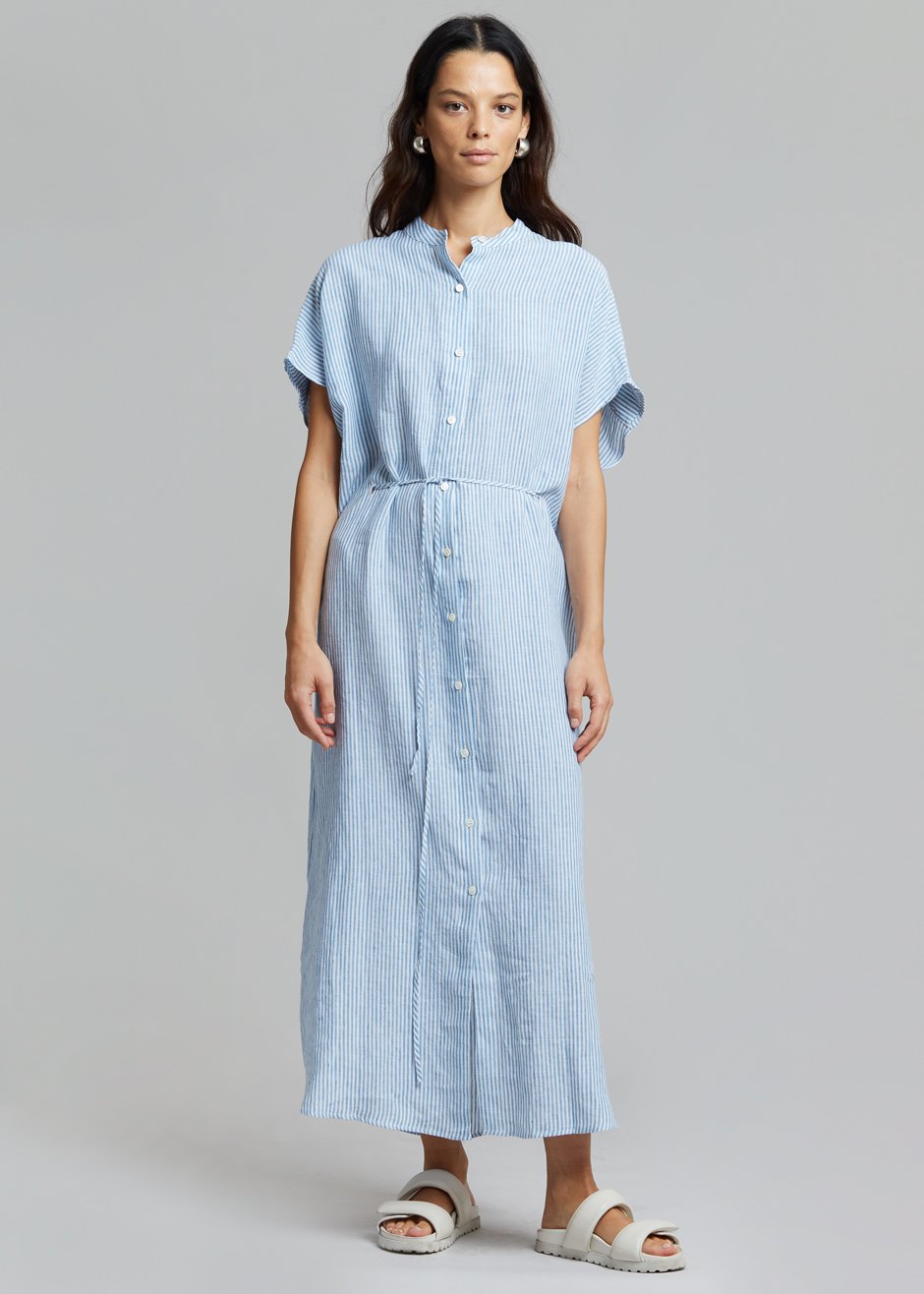 Malin Shirt Dress - Blue/White Stripe - 7