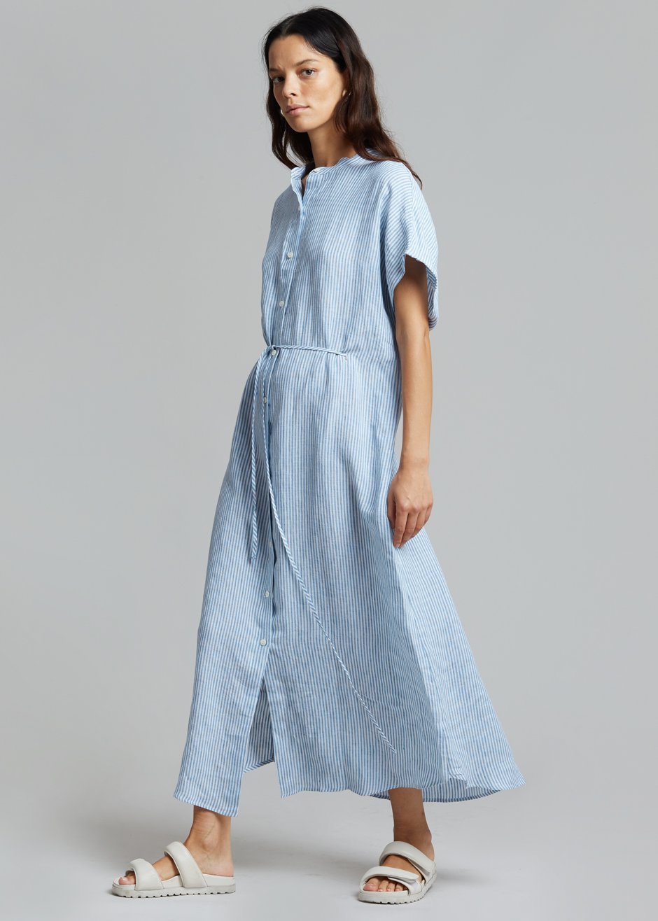 Malin Shirt Dress - Blue/White Stripe - 4