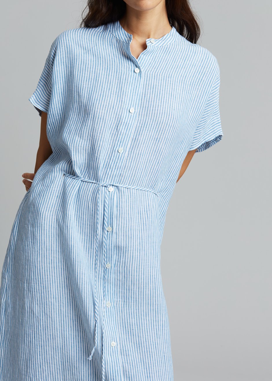 Malin Shirt Dress - Blue/White Stripe - 5