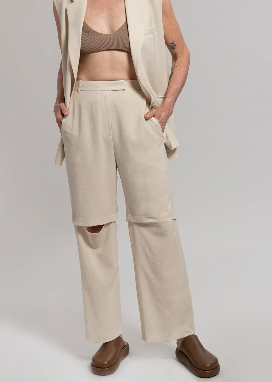 Hani Slit Pants - Beige - 2